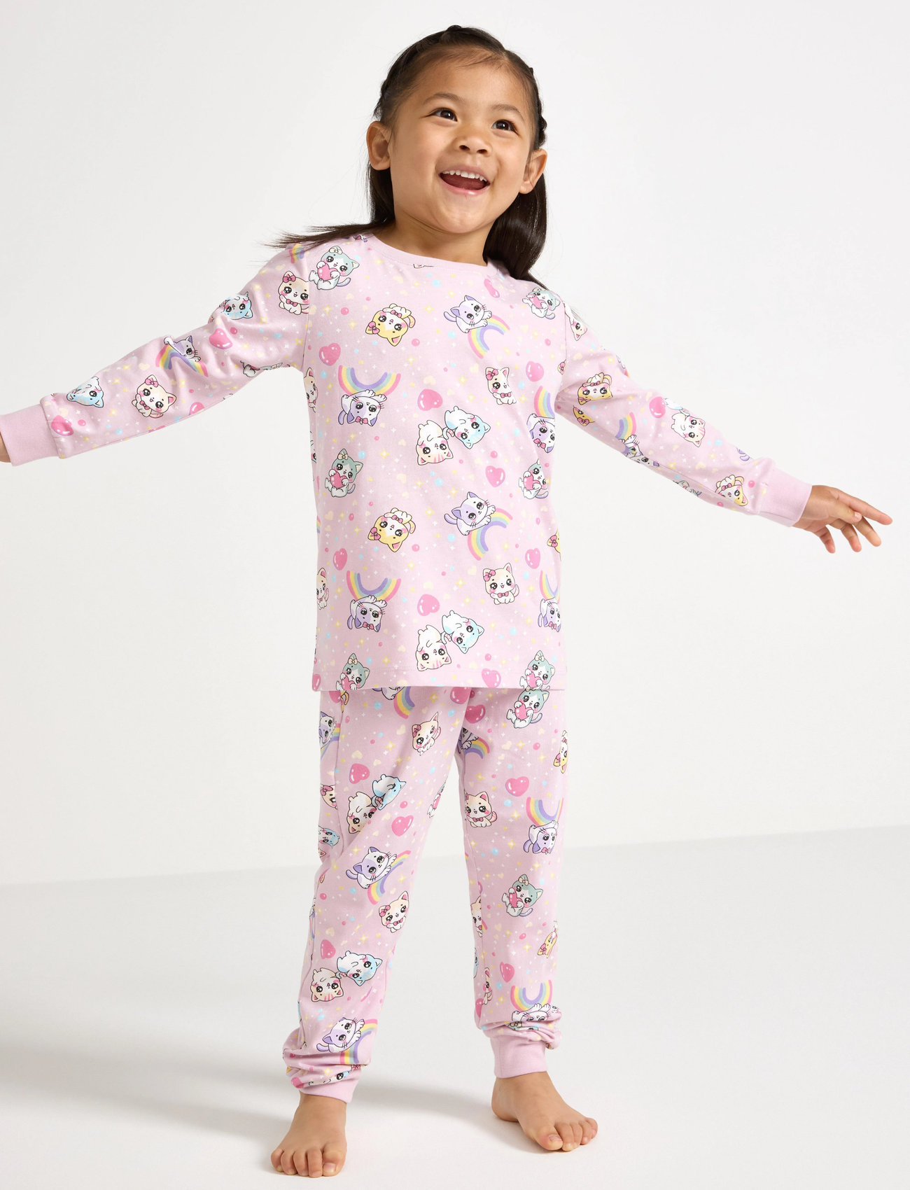 Lindex Pyjama Kawaii, 92, Pink, Pyjamas > Pyjamas-Sæt, Børn
