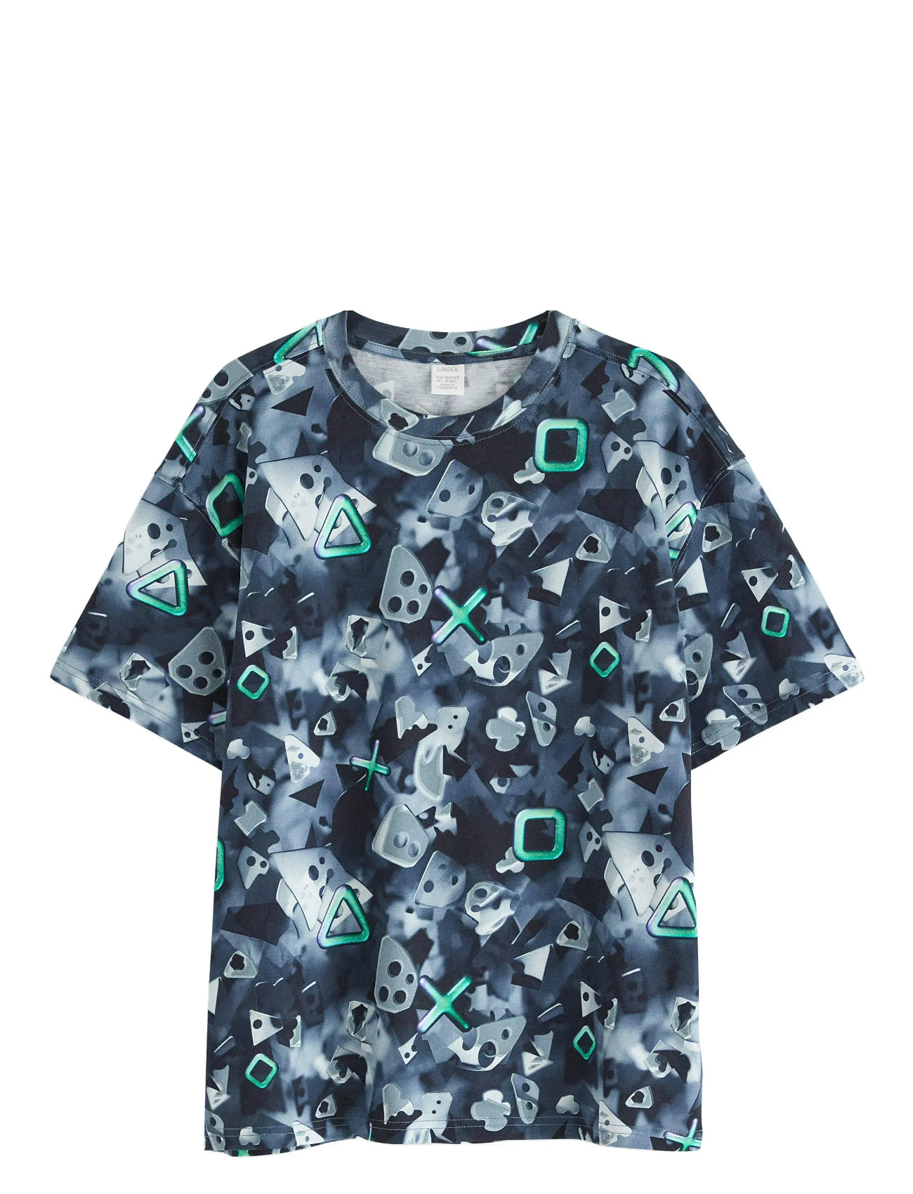 LINDEX T Shirt Ai Symbols Aop Blau - 128 - Kinder