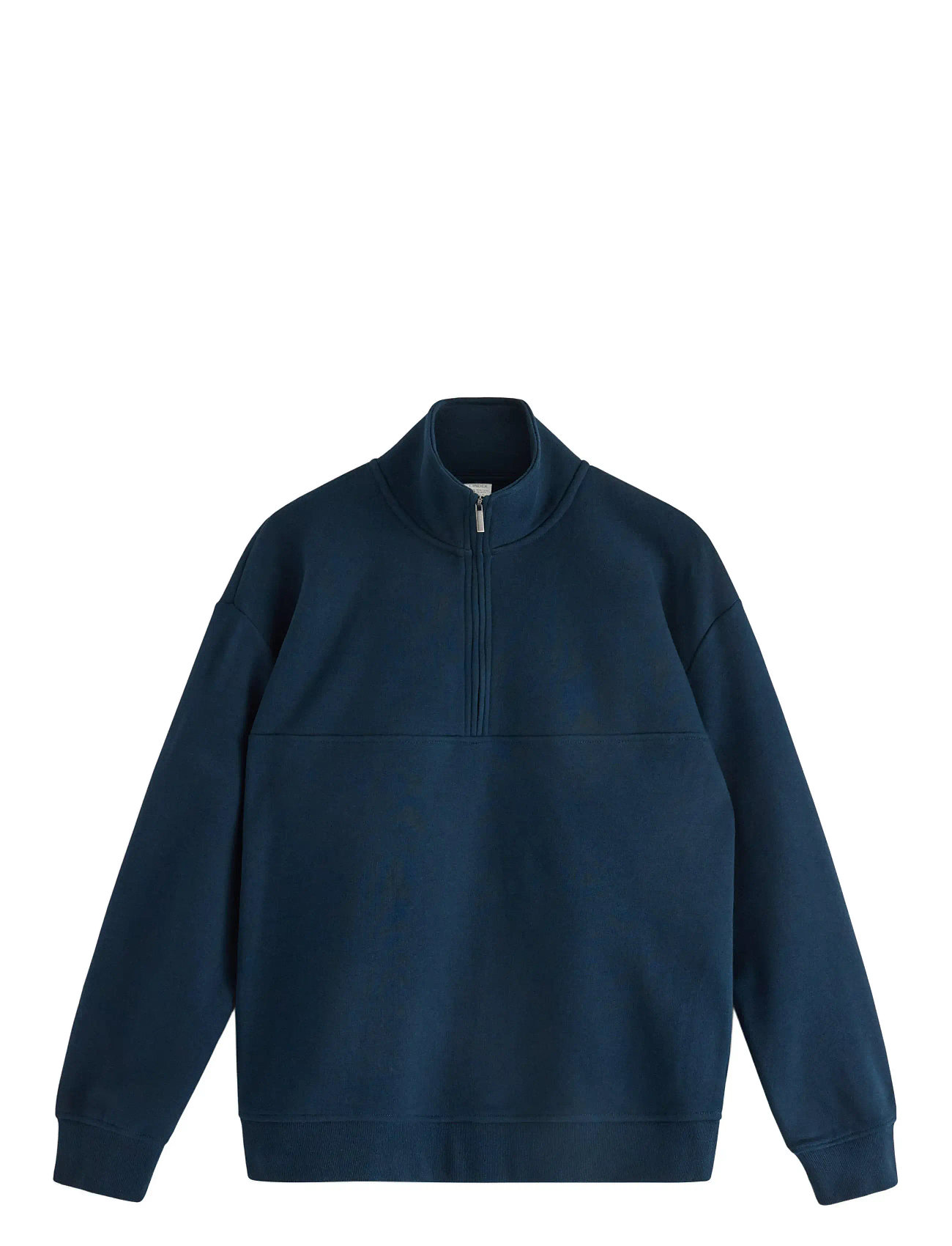 LINDEX Pullover Halfzip Solid Cut N S Navy - 128 - Kinder