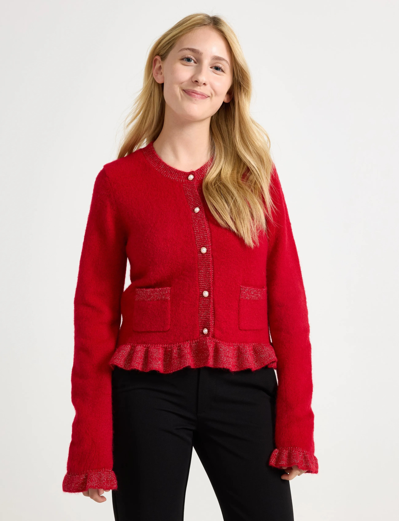 Lindex Cardigan, 170, Red, Strik > Cardigans, Børn