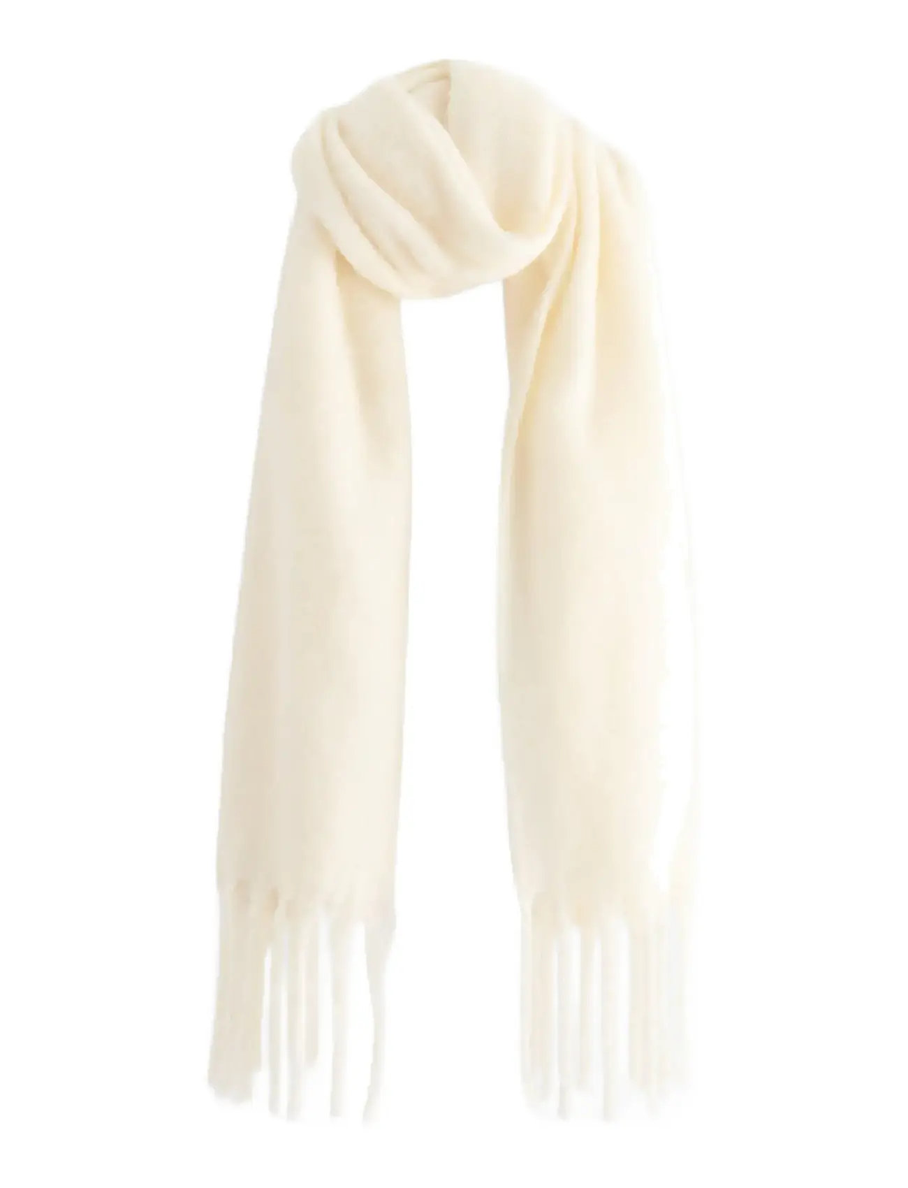LINDEX Schal Big Fringe Solid Cream - One Size - Damen