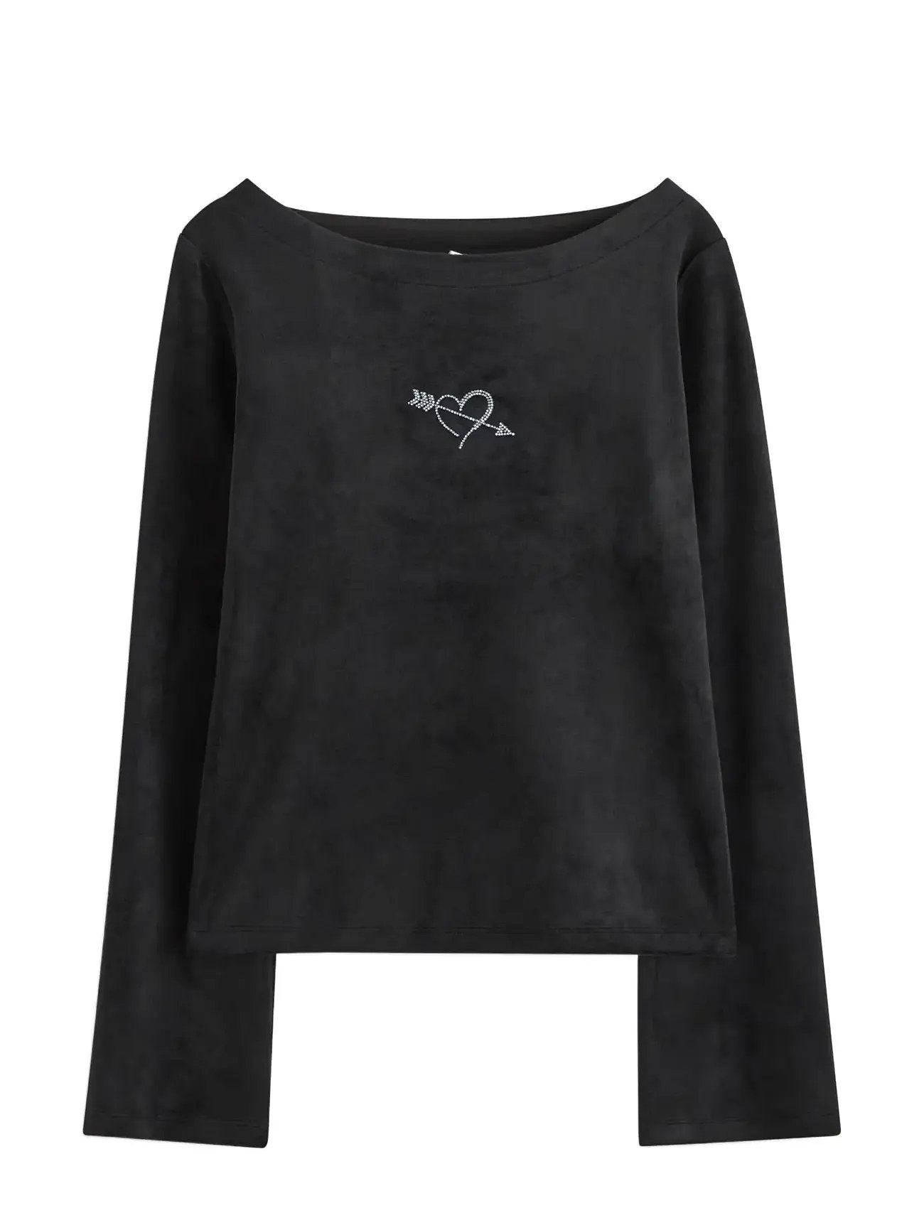LINDEX Langermet Topp I Velur Schwarz - 170 - Kinder