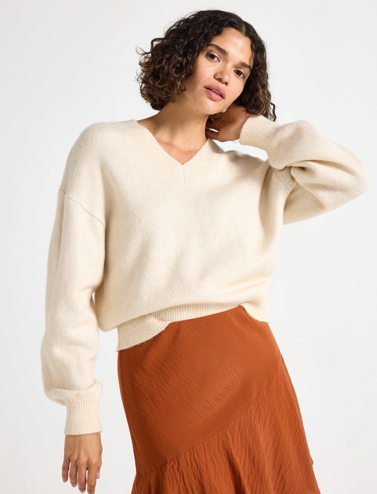 Lindex Sweater Grace, XL, Cream, Strik > Trøjer, Dame