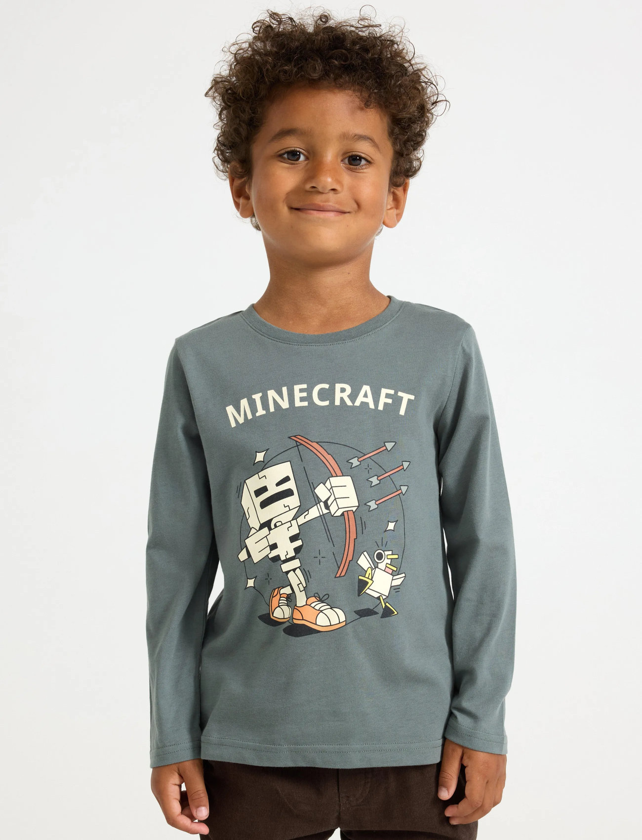Lindex Minecraft Topp, 110, Green, T-Shirts > Langærmede T-shirts, Børn