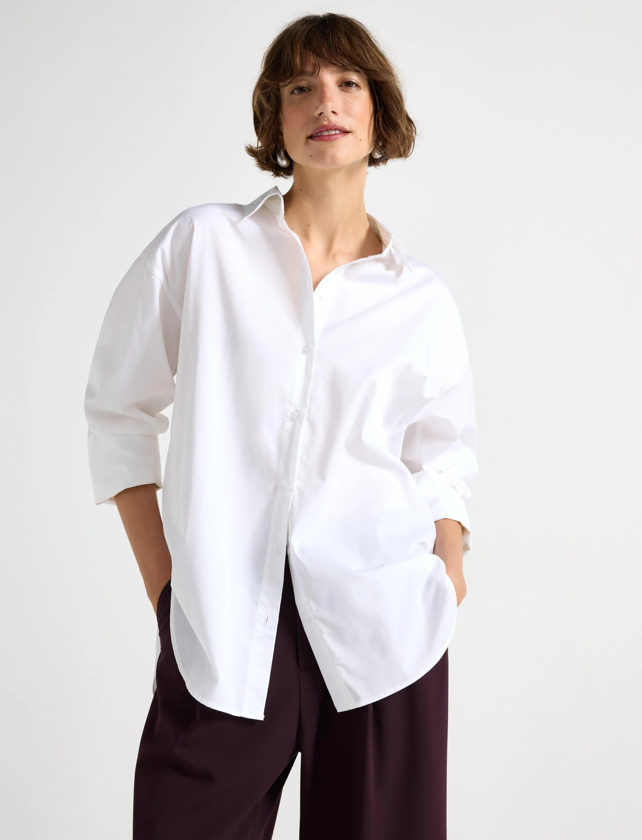 Lindex Shirt, M, White, Skjorter > Langærmede, Dame