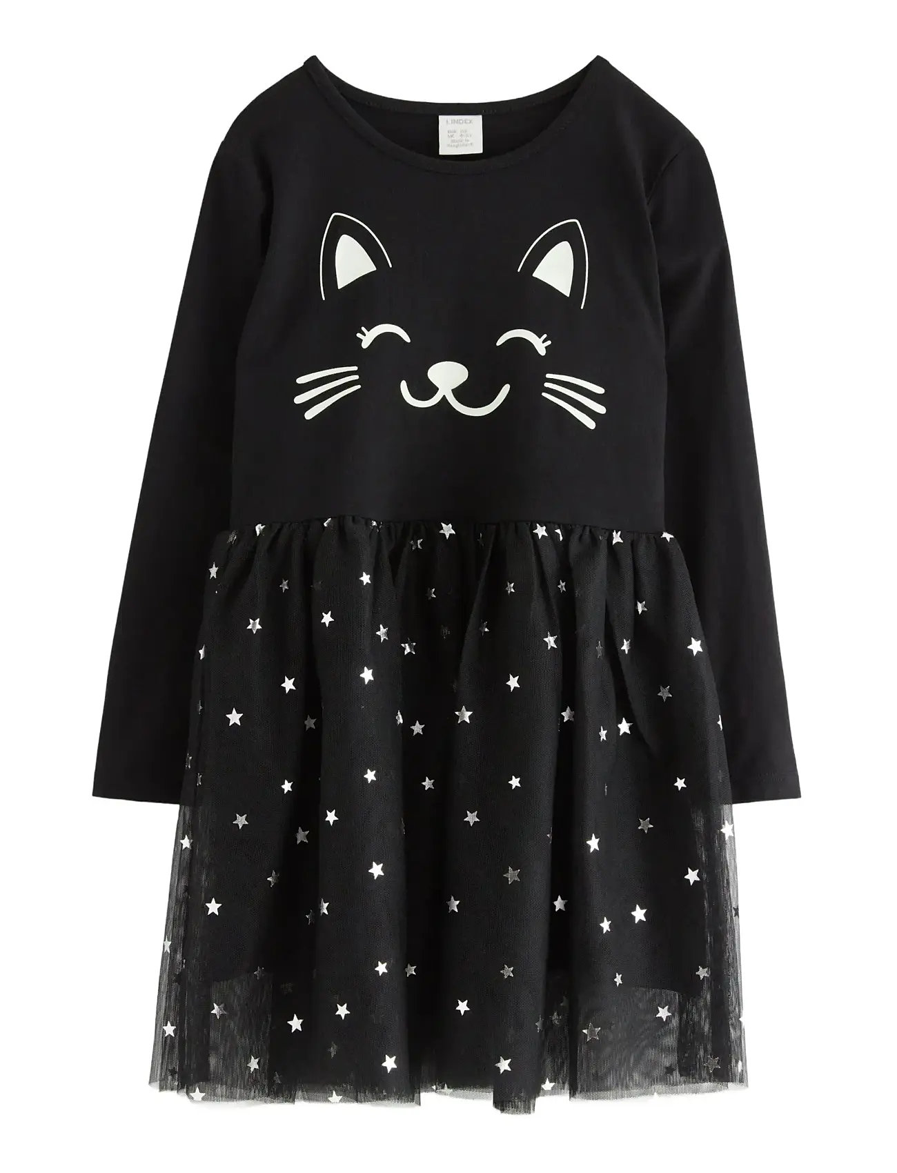 LINDEX Kleid Mesh Rock Cat Face Schwarz - 92 - Kinder