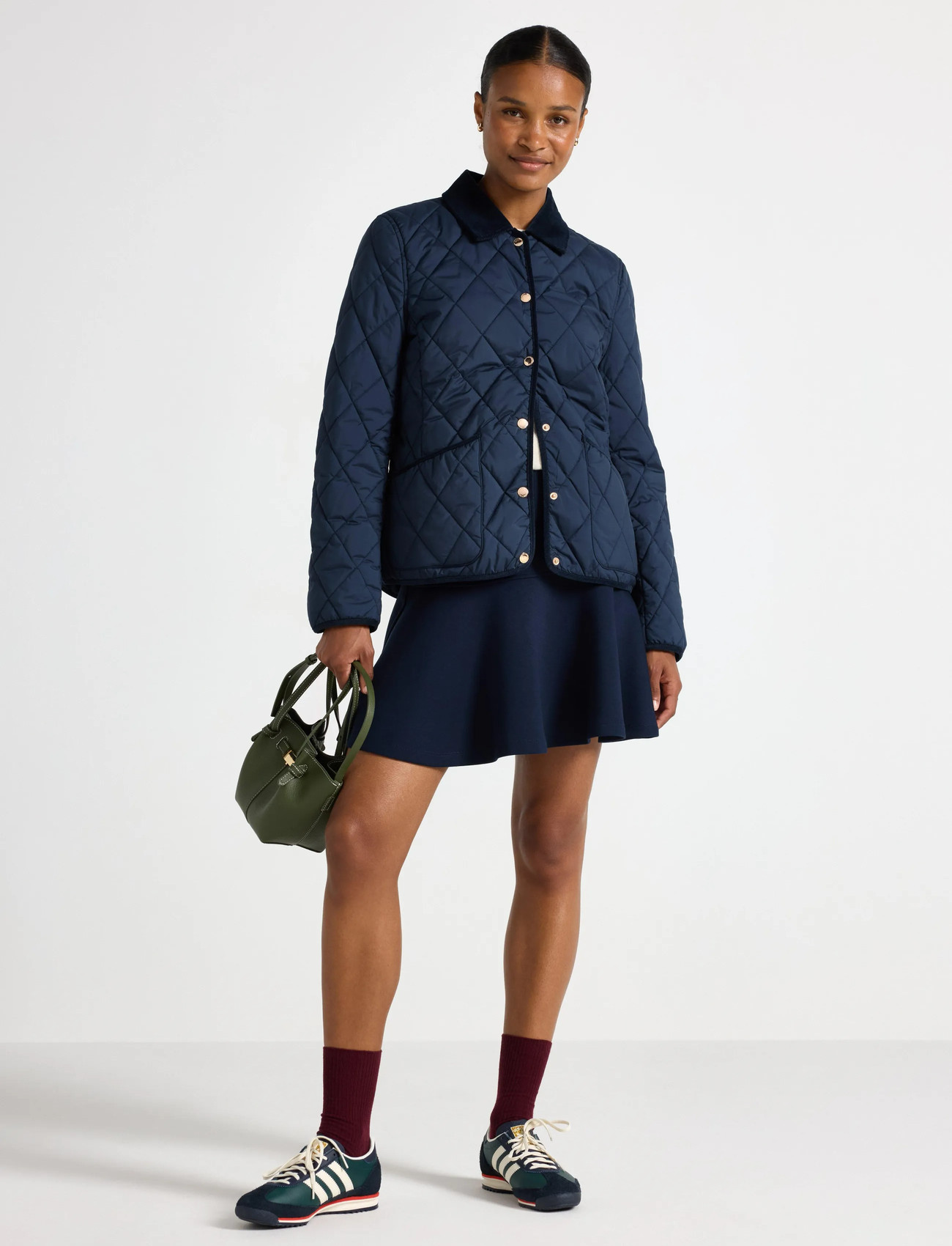 Lindex Vattert Jakke, S, Navy, Jakker > Quiltede Jakker, Dame