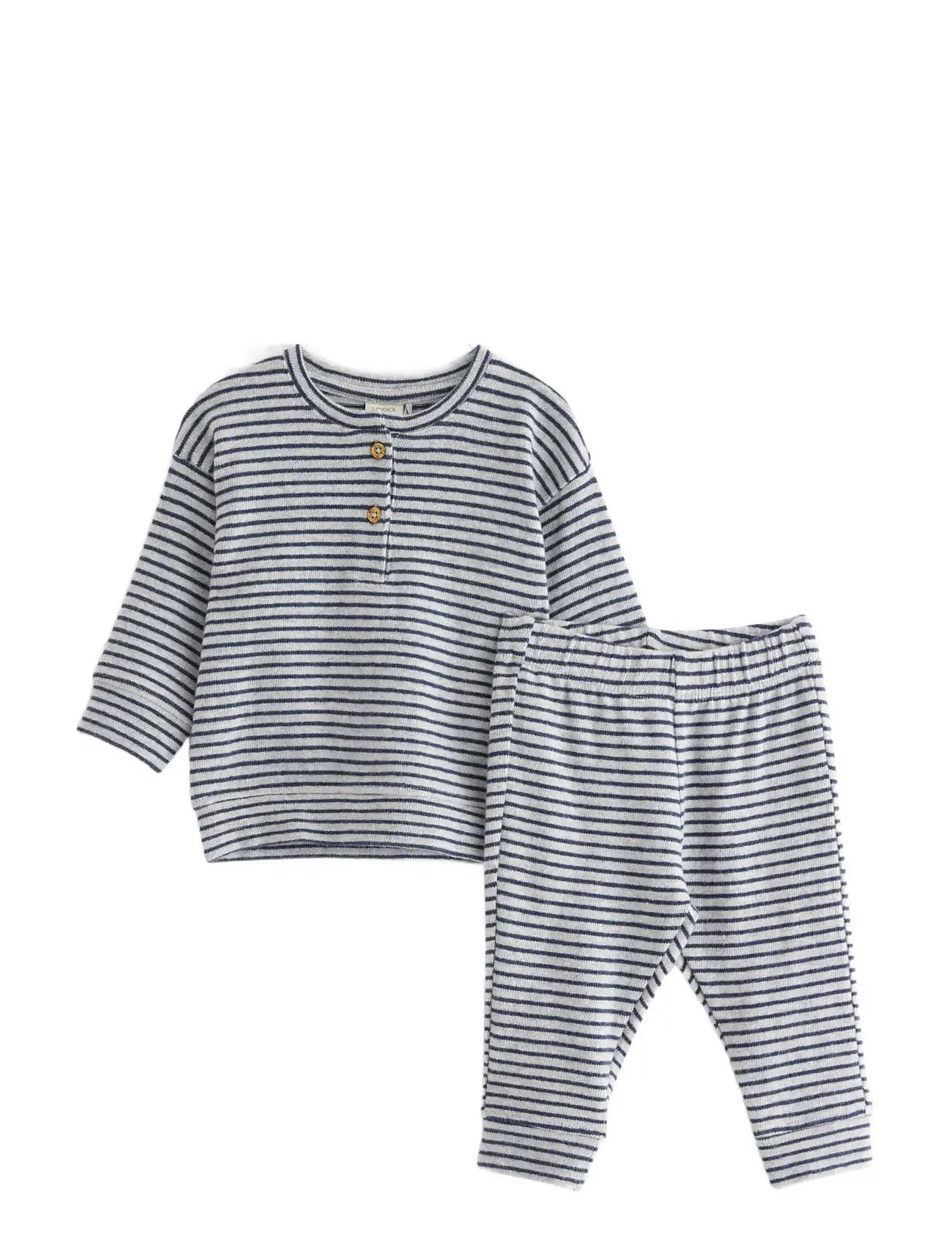 Lindex Set - Top And Leggings, 74, Blue, Sæt > Sæt Med Langærmet T-Shirt, Børn
