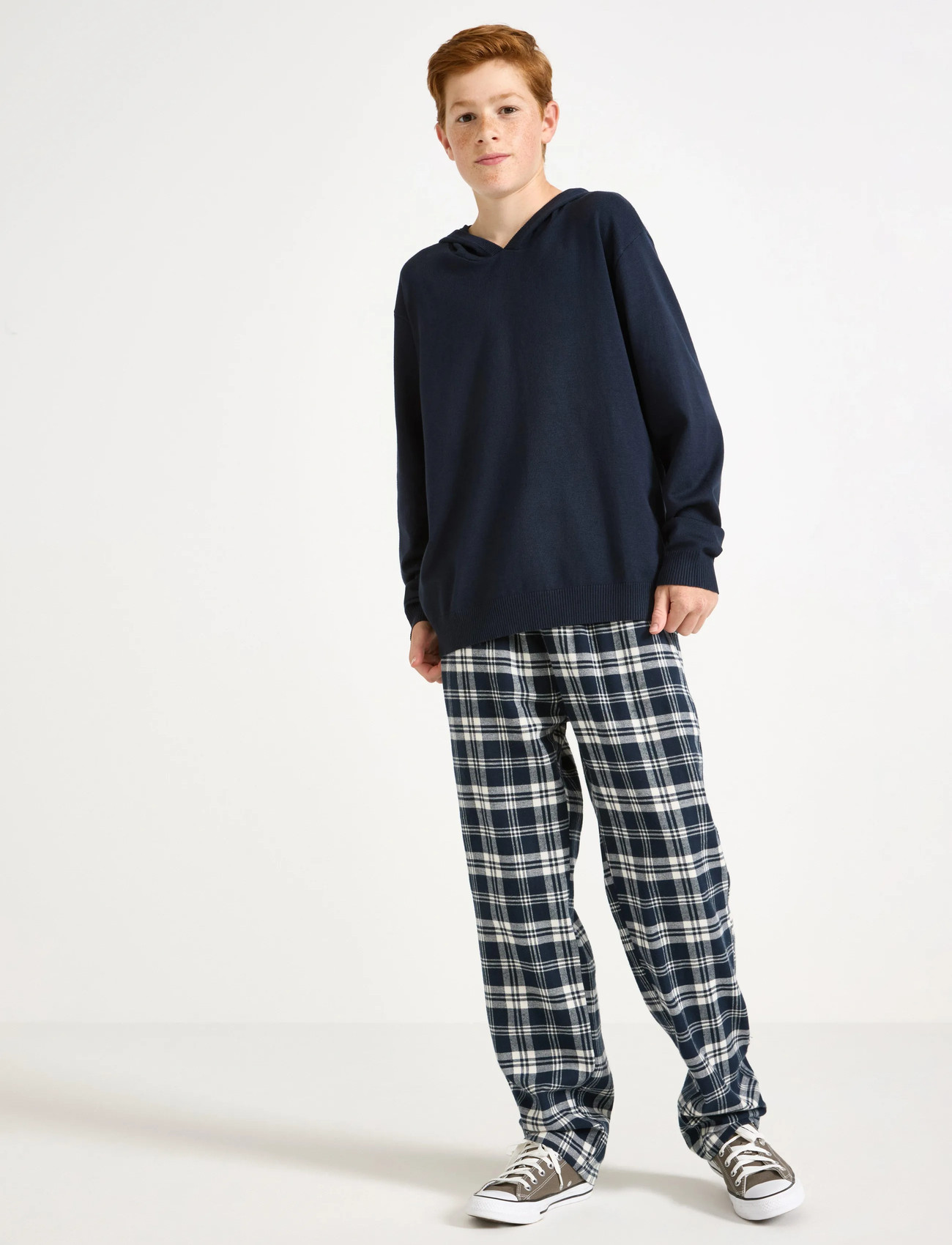 Lindex Trousers Pyjama Flannel, 170, Navy, Pyjamas > Pyjamasbukser, Børn