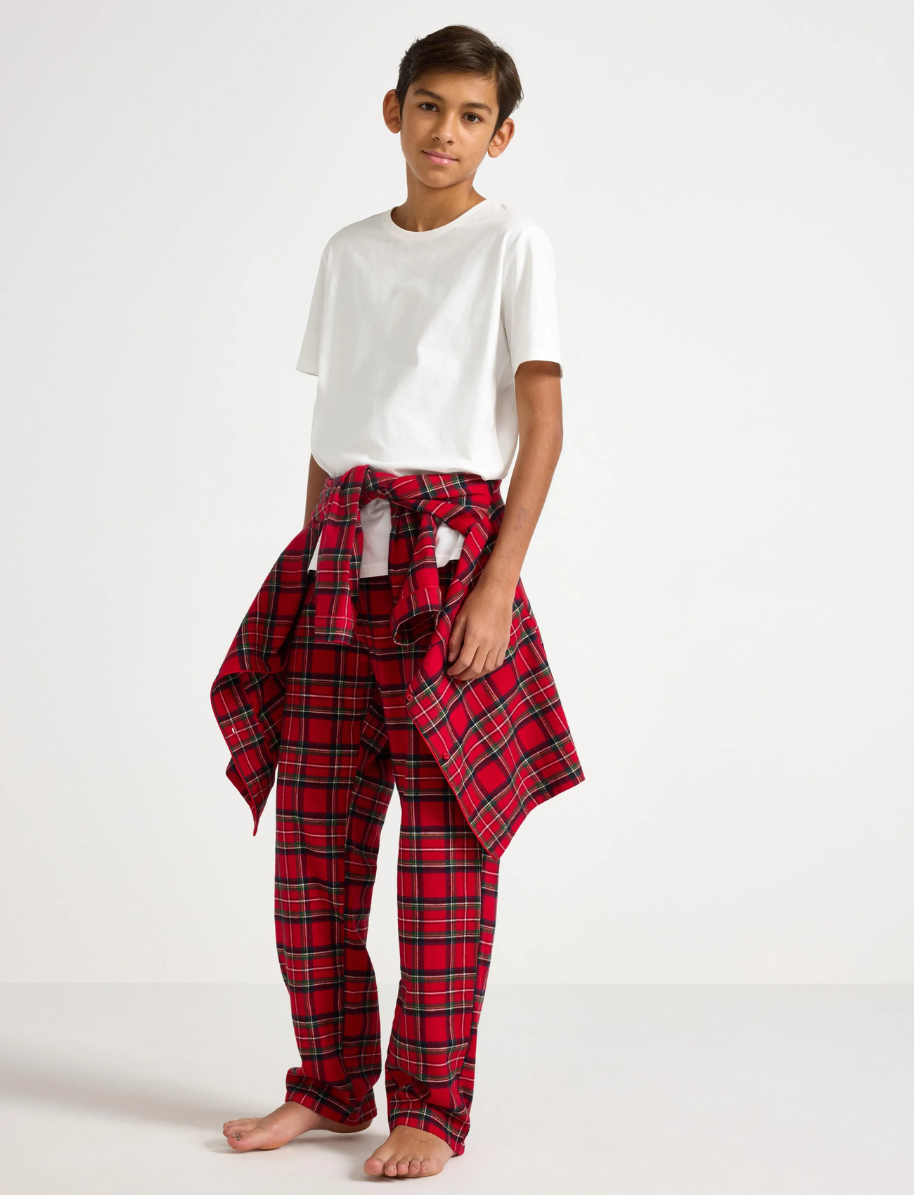 Lindex Pyjamassæt I Fløjl, 170, Red, Pyjamas > Pyjamas-Sæt, Børn