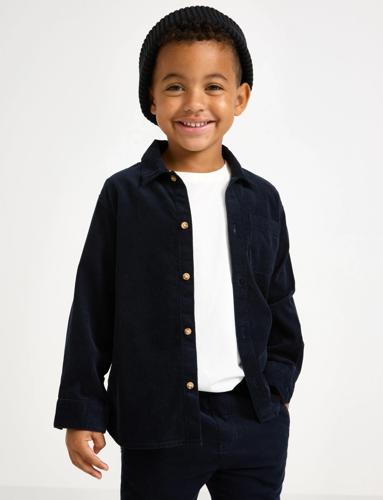 Lindex Skjorta I Manchester, 110, Navy, Skjorter > Langærmede Shirts, Børn
