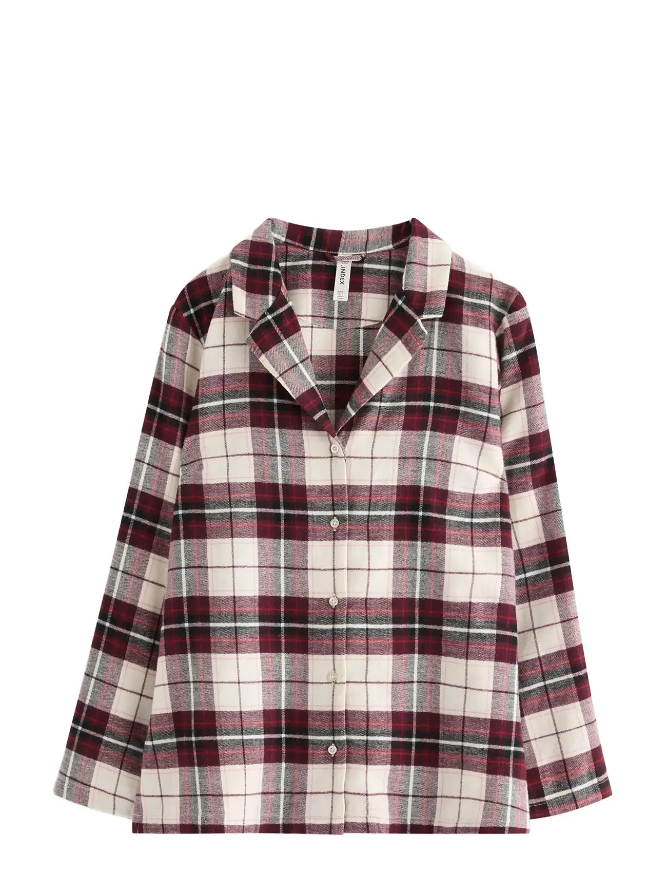 LINDEX Pyjamasskjorte I Flonel Burgundy - XS - Damen