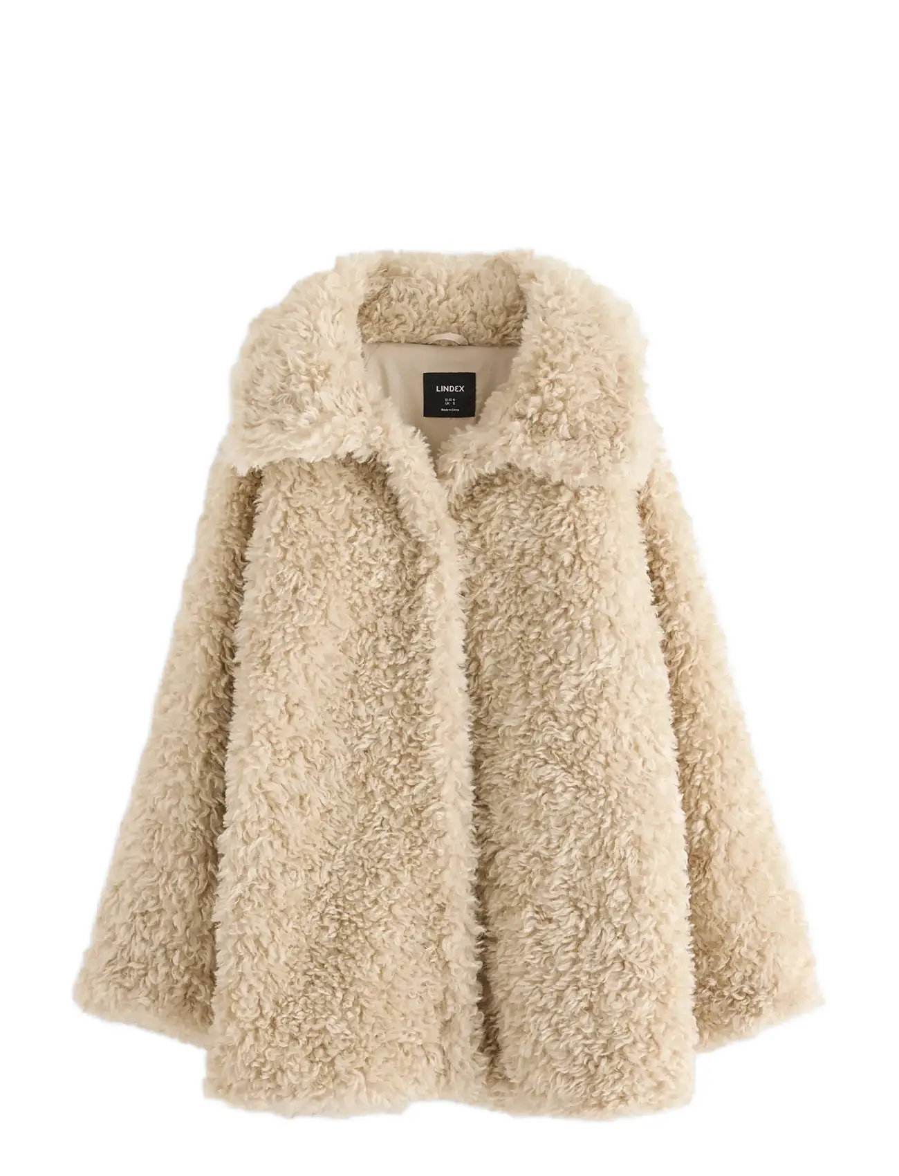 LINDEX Jakke I Fuskepels Beige - M - Damen