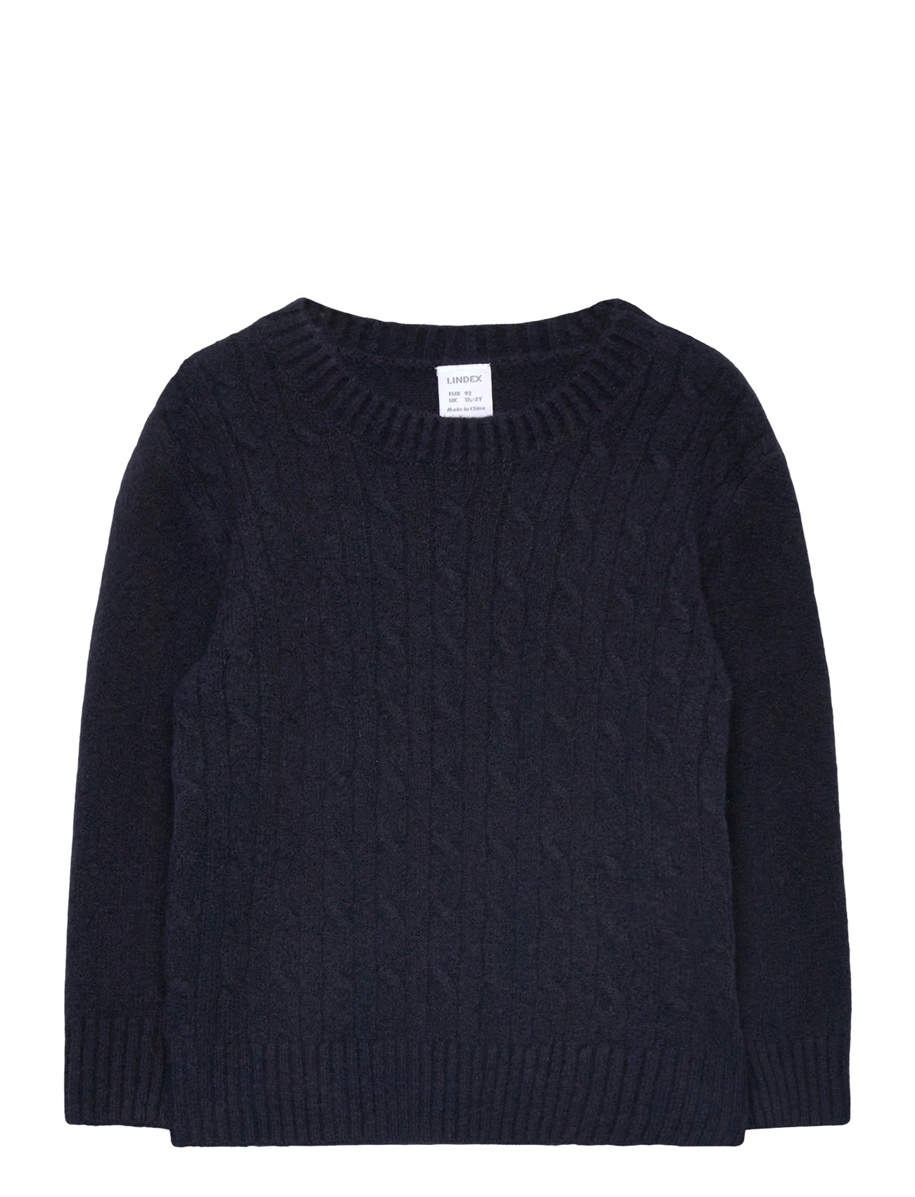 LINDEX Pullover Strick Cable Navy - 104 - Kinder