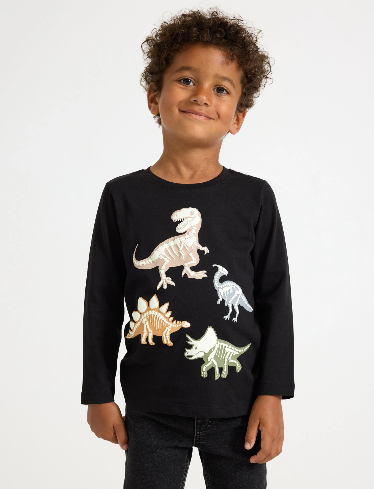 Lindex Langærmet Top, 104, Black, T-Shirts > Langærmede T-shirts, Børn