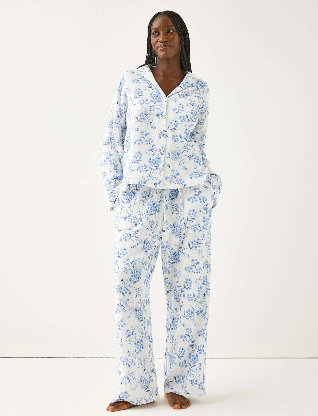 Lindex Pyjama Set, XL, Blue, Nat- Og Opholdstøj > Pyjamas (set), Dame