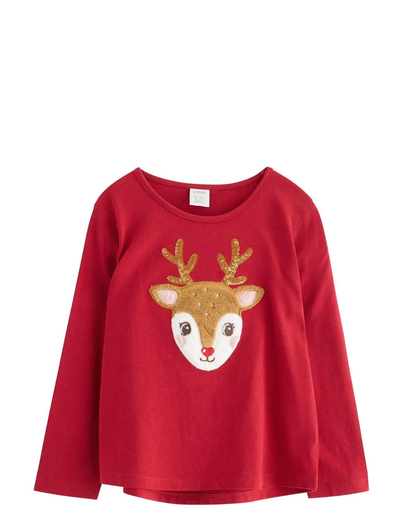LINDEX Oberteil Ls Pile Applique Rot - 104 - Kinder