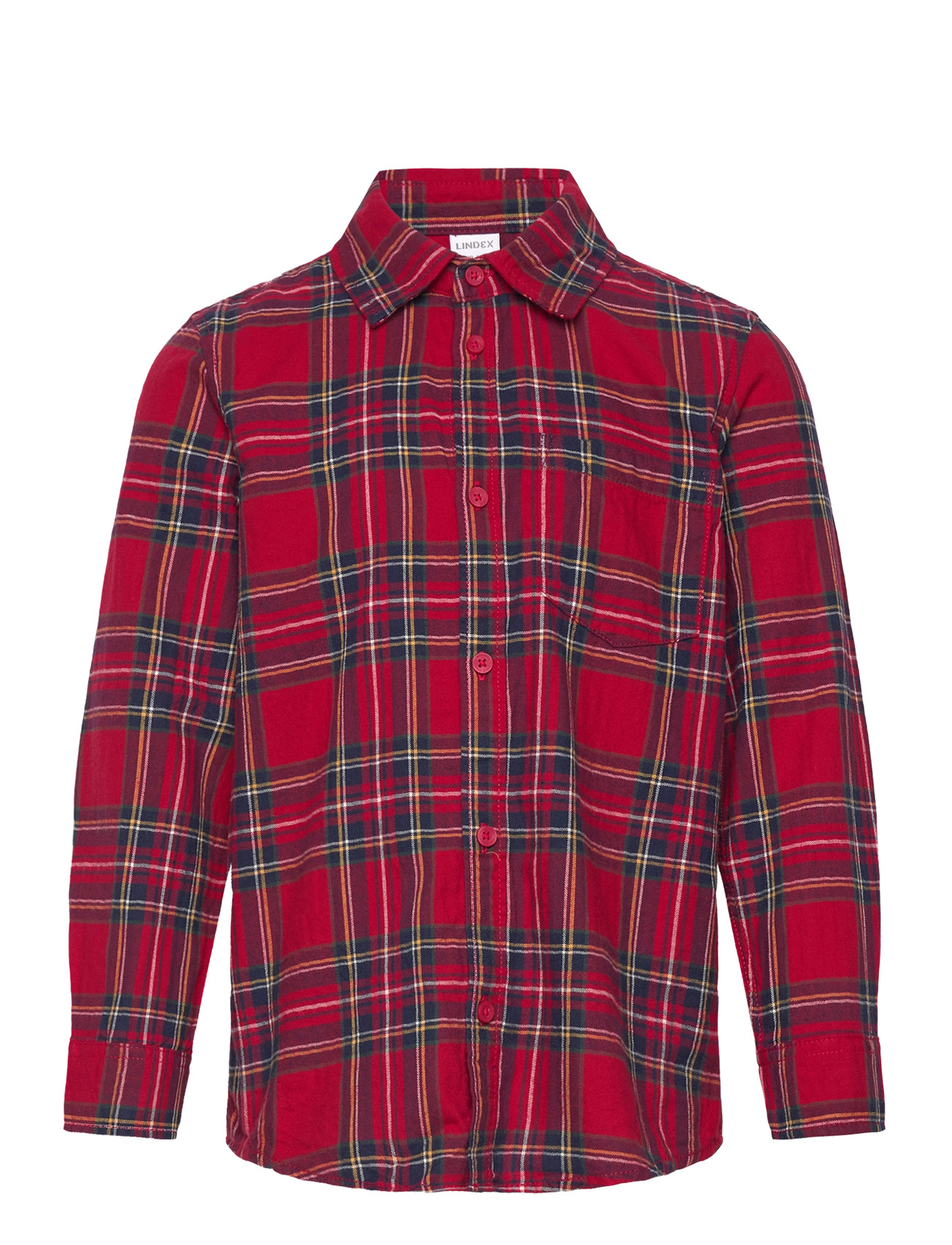 LINDEX Rutig Skjorta Rot - 92 - Kinder
