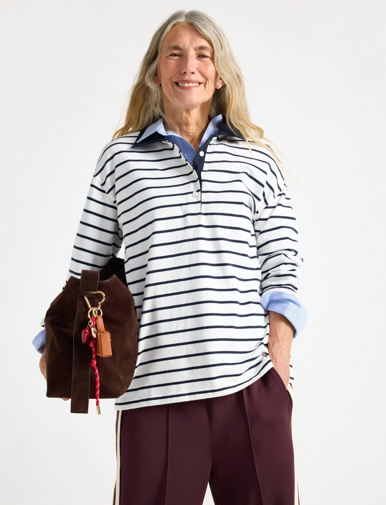 Lindex Sweater Emma Rugby, S, Navy, T-Shirts & Toppe > Langærmede, Dame