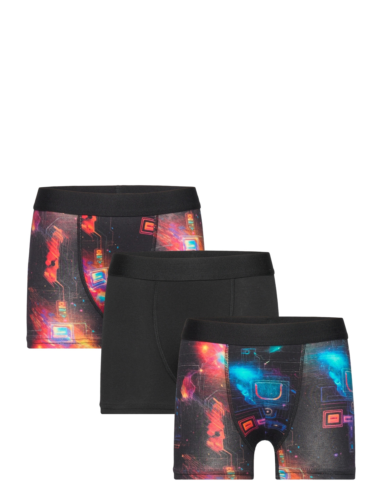 Lindex Boxer 3P Aop Ai, 170, Black, Undertøj > Underbukser, Børn