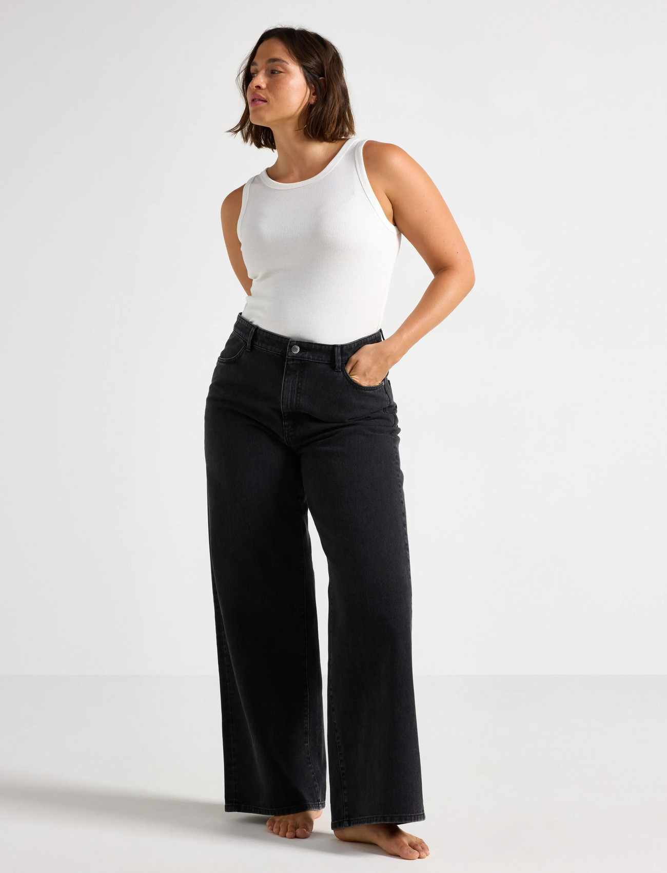 Lindex Denim Trousers Jackie Black (DEX3008523) - Wide leg jeans