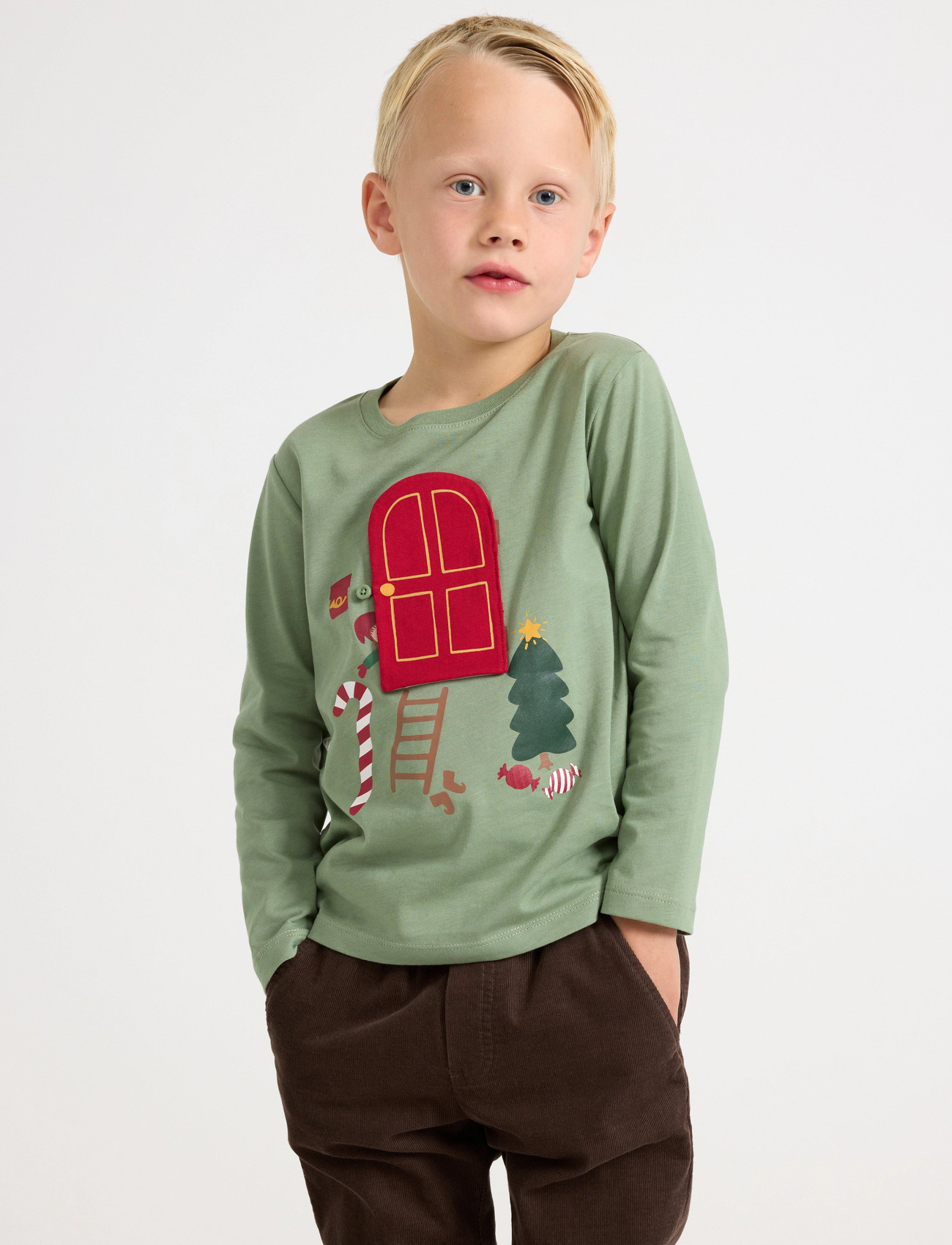 Lindex Langærmet Top, 104, Green, T-Shirts > Langærmede T-shirts, Børn