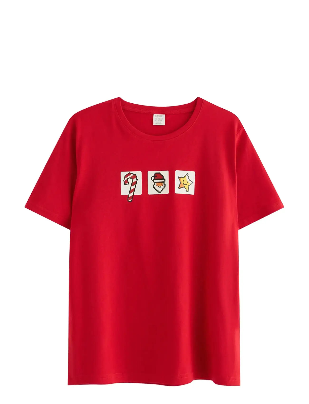 LINDEX T Shirt Christmas Print Rot - 128 - Kinder
