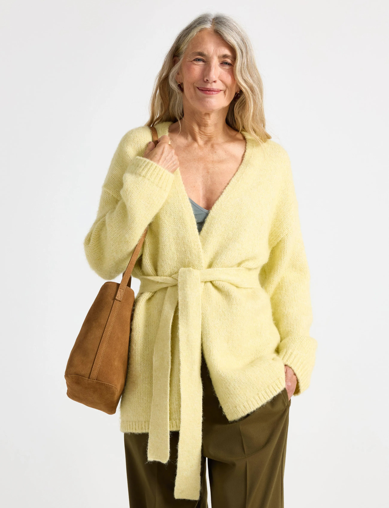 Lindex Cardigan Malou, S, Yellow, Strik > Cardigans, Dame