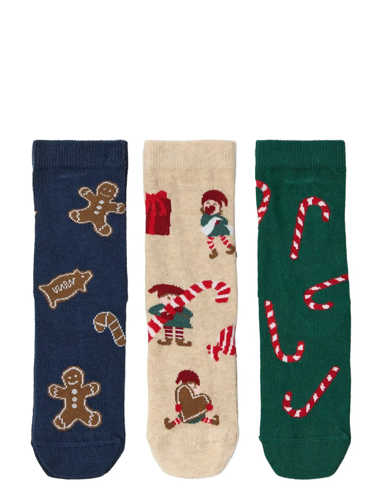 Lindex Sock 3 P Christmas, 22/24, Navy, Sokker & Strømpebukser > Sokker, Børn