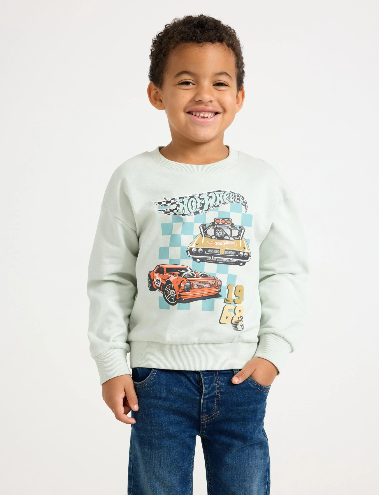 Lindex Sweatshirt Hot Wheels, 134, Green, Sweatshirts & Hættetrøjer > Sweatshirts, Børn