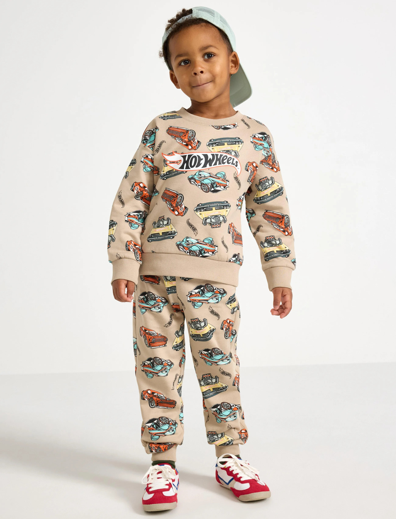 Lindex Trousers Jogging Hot Wheels, 104, Beige, Underdele > Joggingbukser, Børn