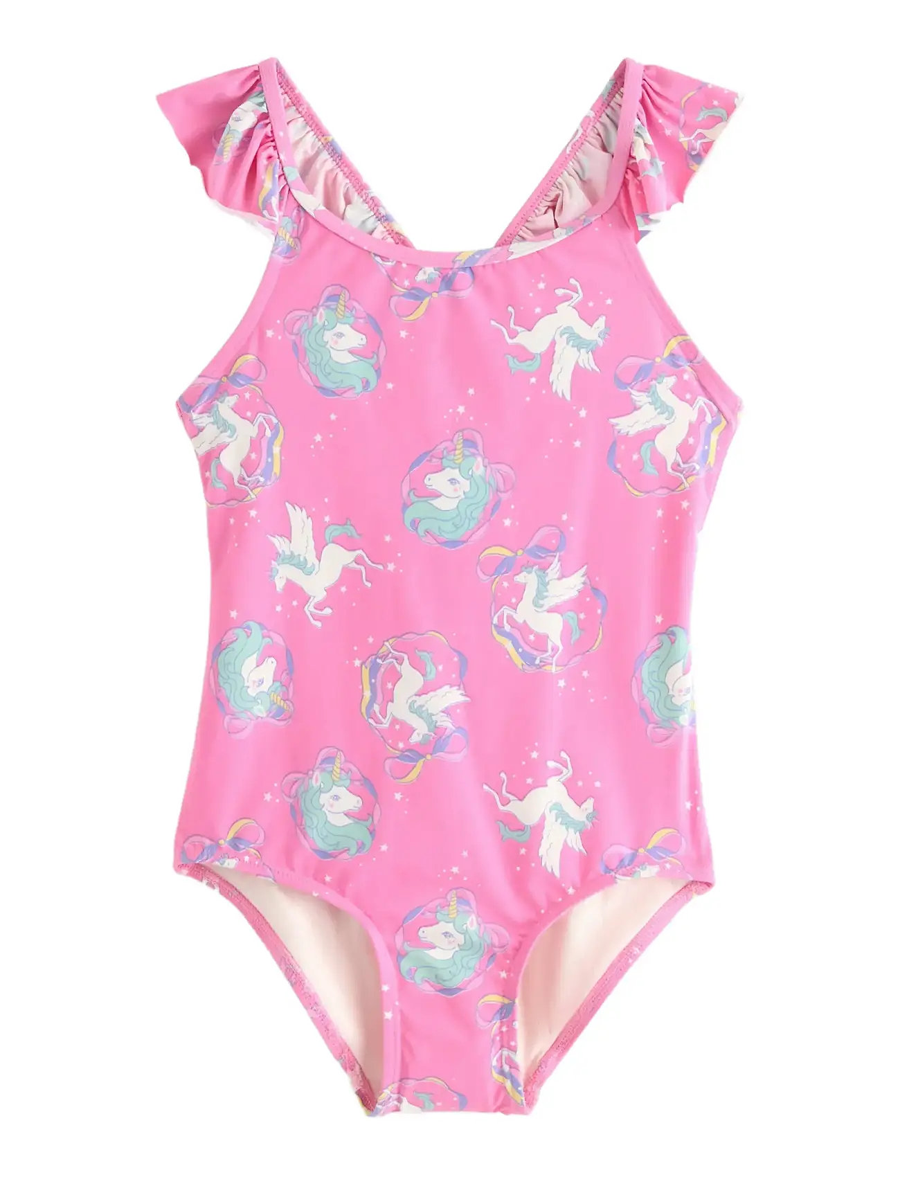 LINDEX Badeanzug Straps With Flounces Pink - 86/92 - Kinder