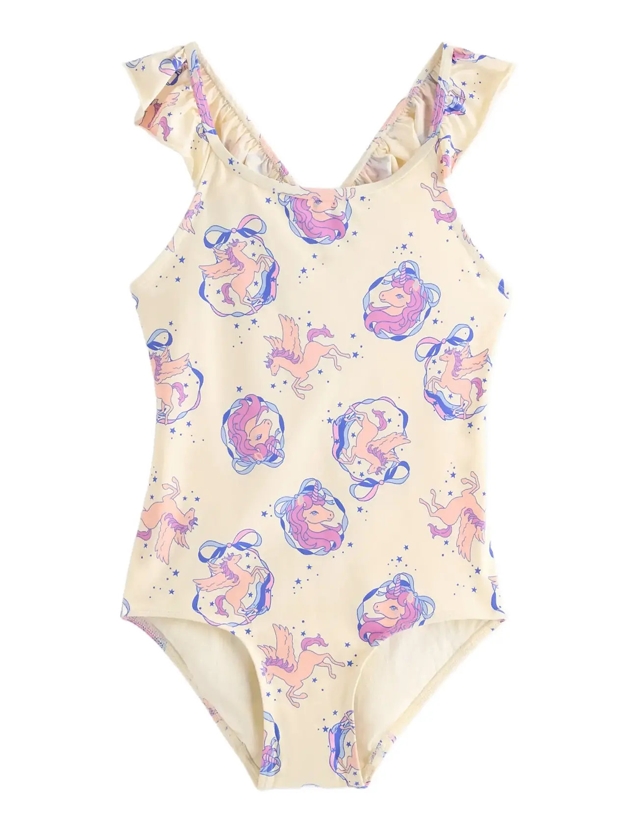 LINDEX Badeanzug Straps With Flounces Cream - 86/92 - Kinder