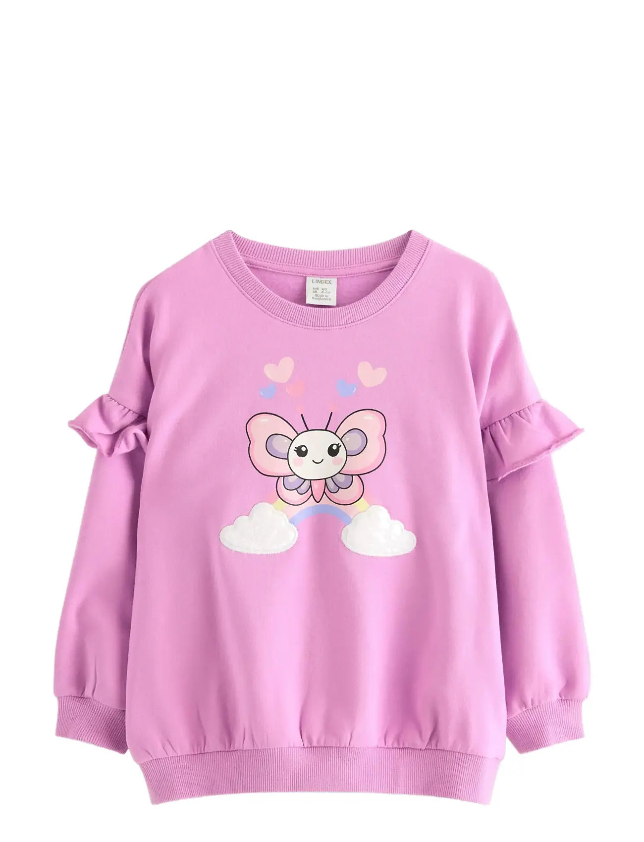LINDEX Sweatshirt Placement Print Pink - 110 - Kinder