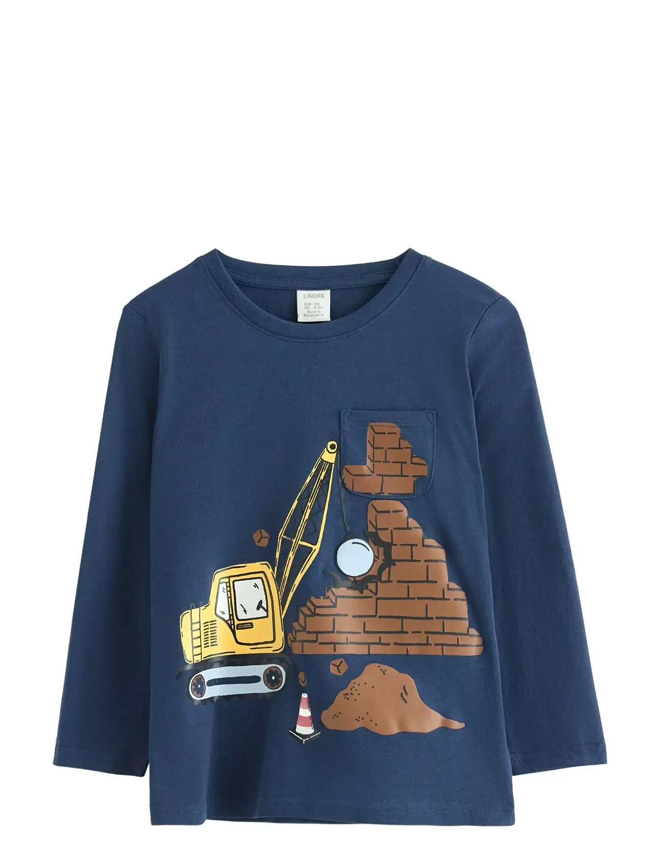 LINDEX Oberteil Ls Construction Truck Plac Navy - 116 - Kinder