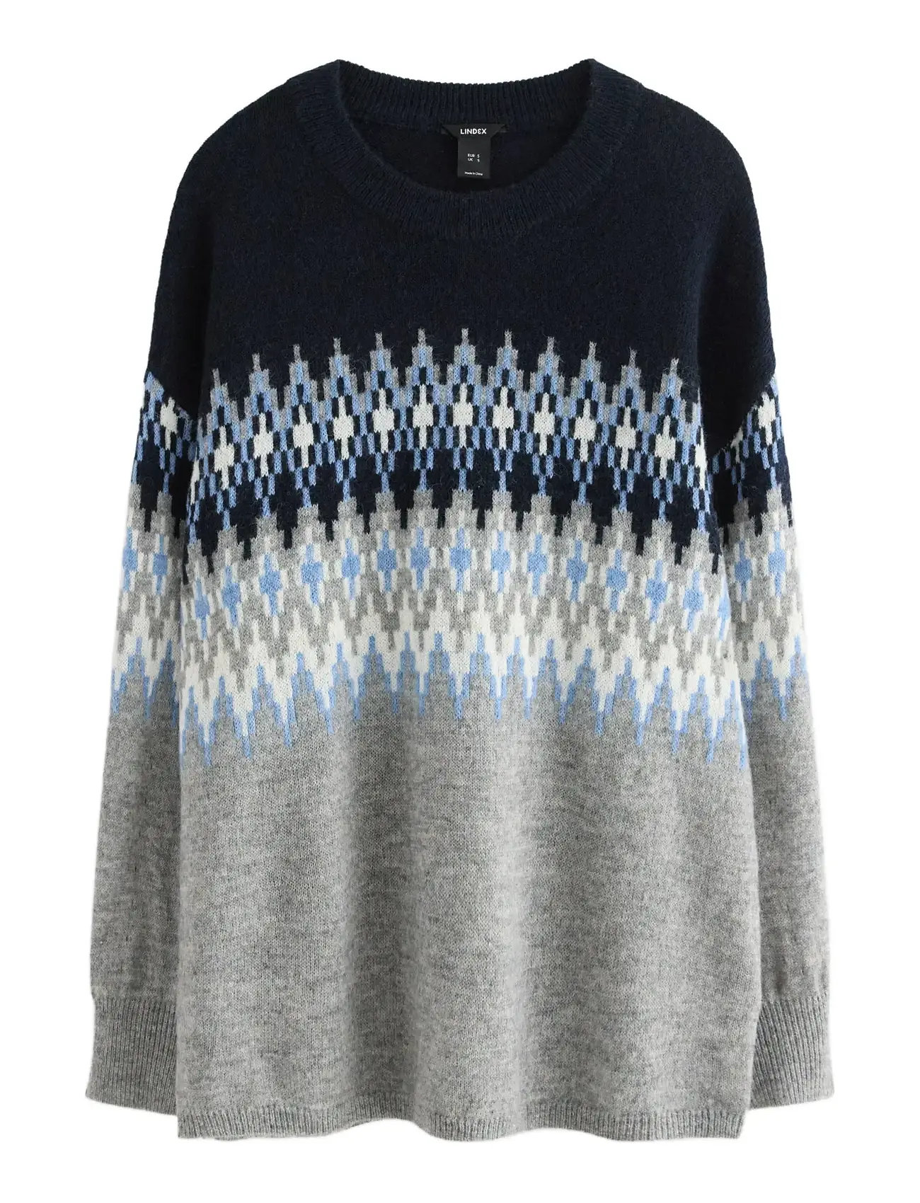 LINDEX Stickad Tröja Grau - S - Damen