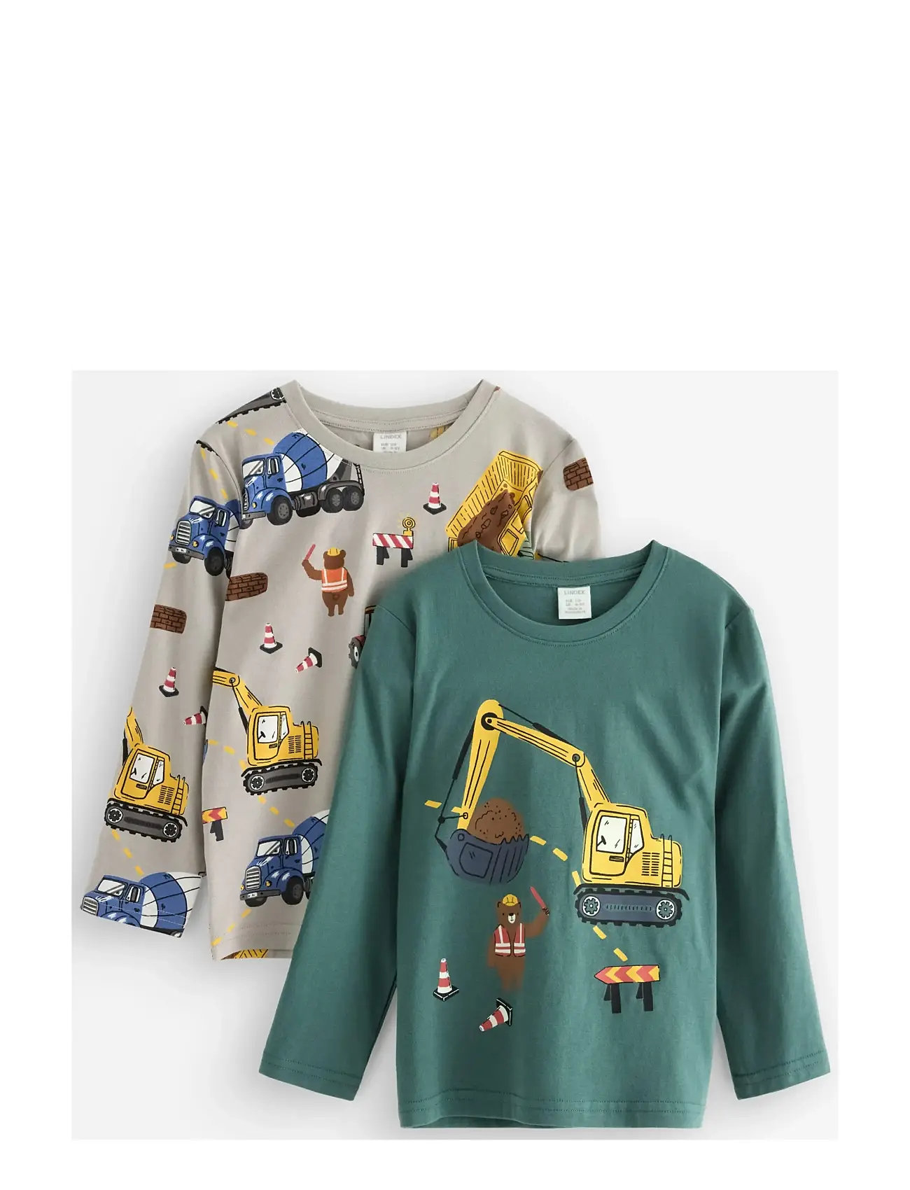 LINDEX 2-Pack Langärmelig Tops Grau - 116 - Kinder