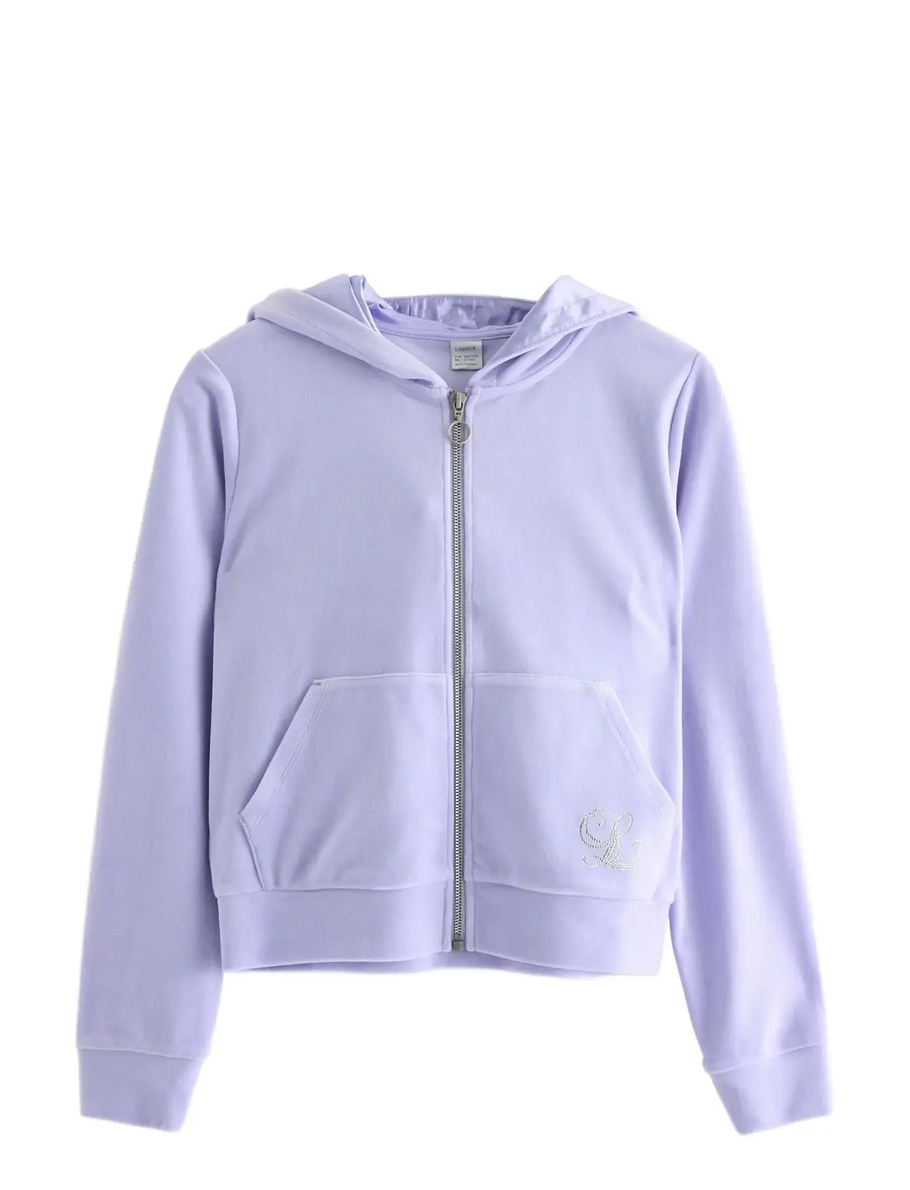 LINDEX Sweatshirt Velour With Hoodie Lila - 128 - Kinder