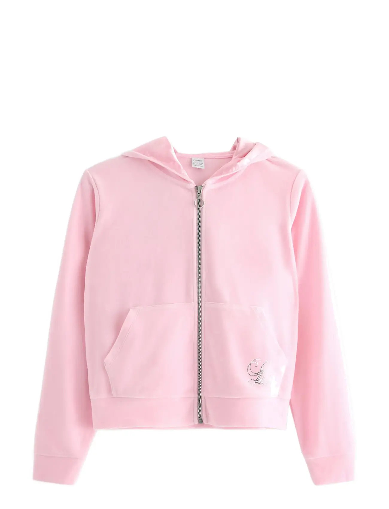 LINDEX Sweatshirt Velour With Hoodie Pink - 128 - Kinder