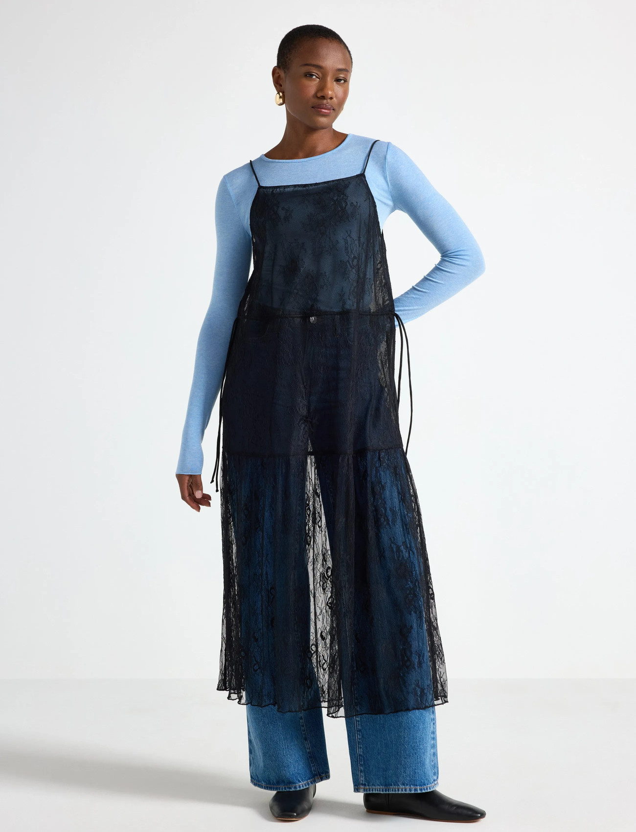 Lindex Dress Fia, S, Black, Kjoler > Knælange Og Midi, Dame
