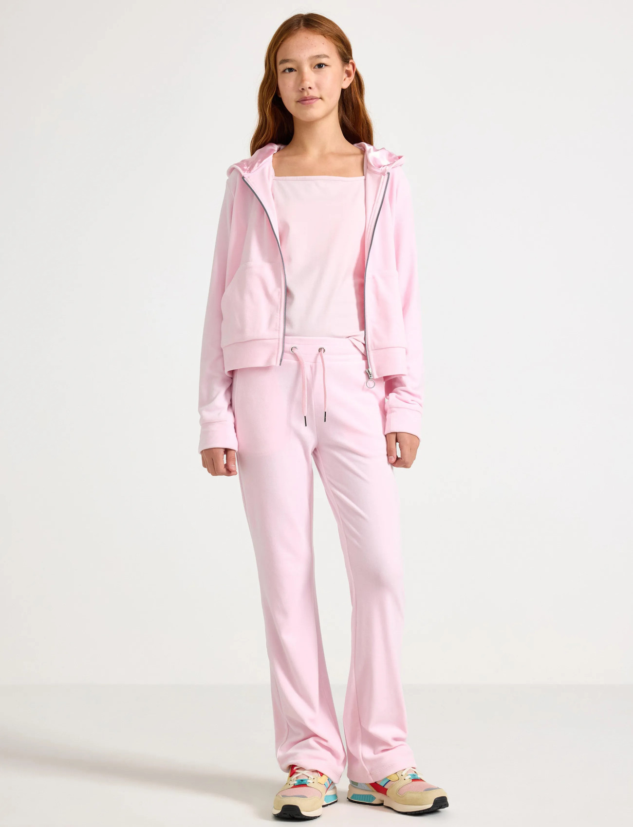 Lindex Trouser Velour, 128, Pink, Underdele > Bukser, Børn