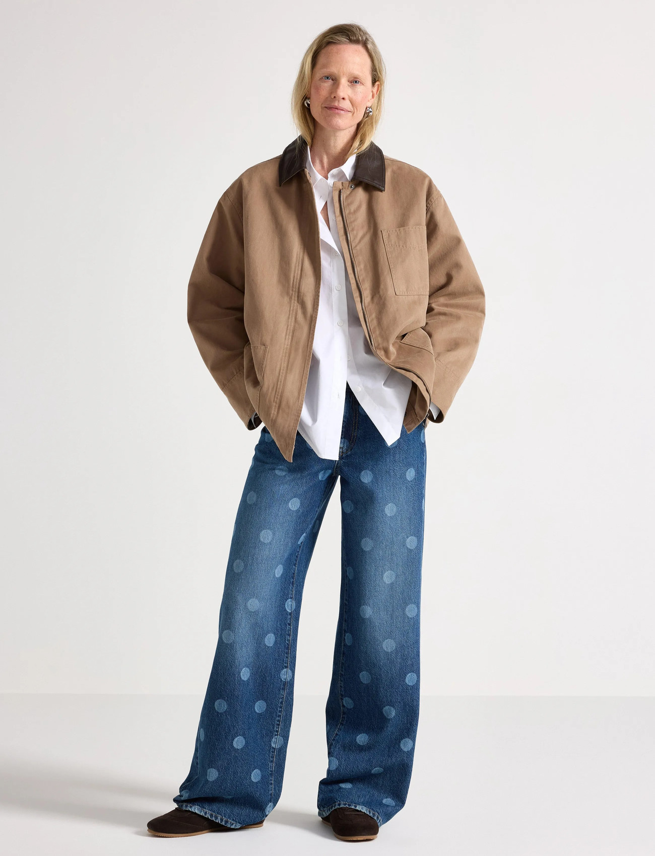 Lindex Jacket, M, Beige, Overtøj > Jackets, Dame
