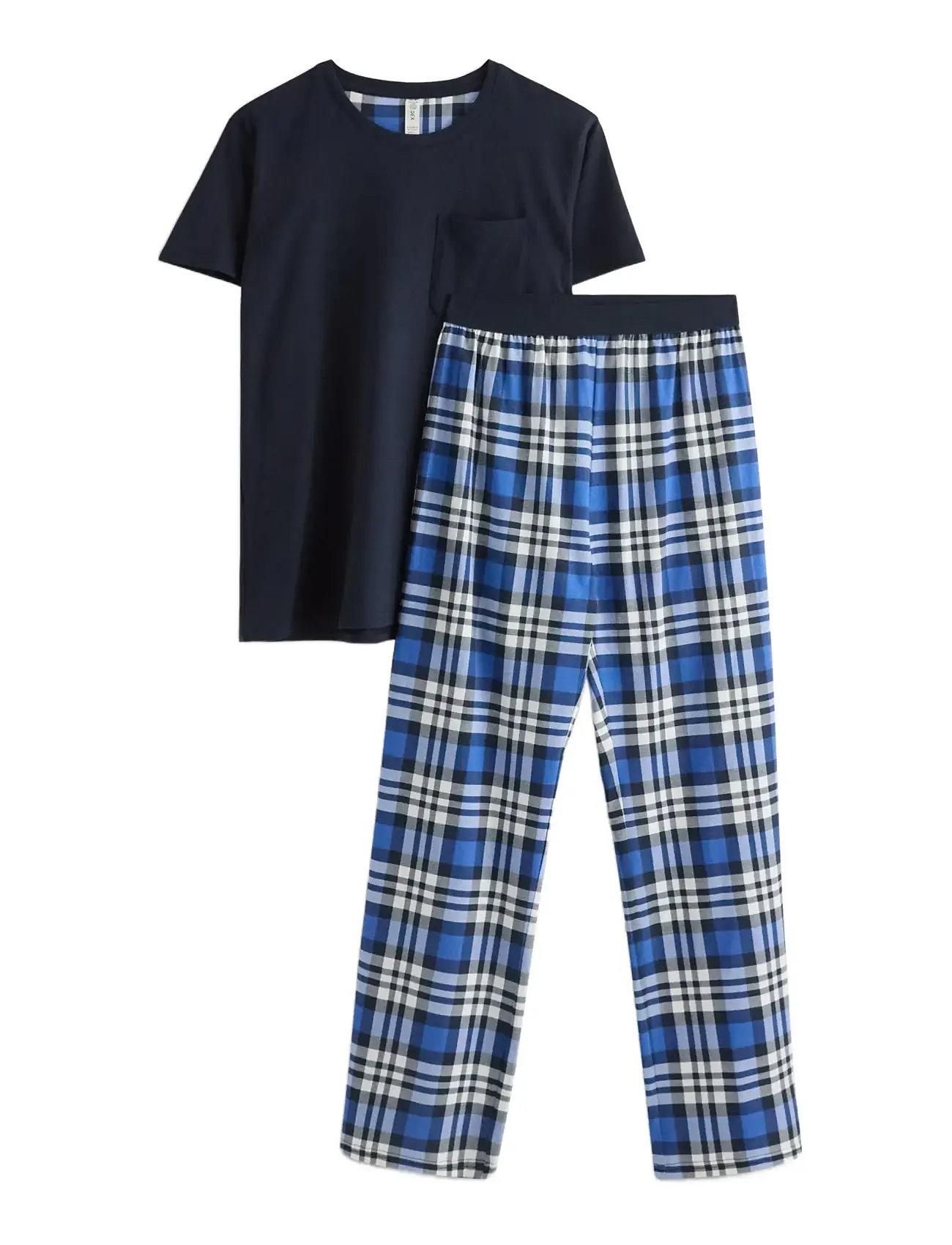 LINDEX Pyjamas Set Check Trs Navy - 170 - Kinder