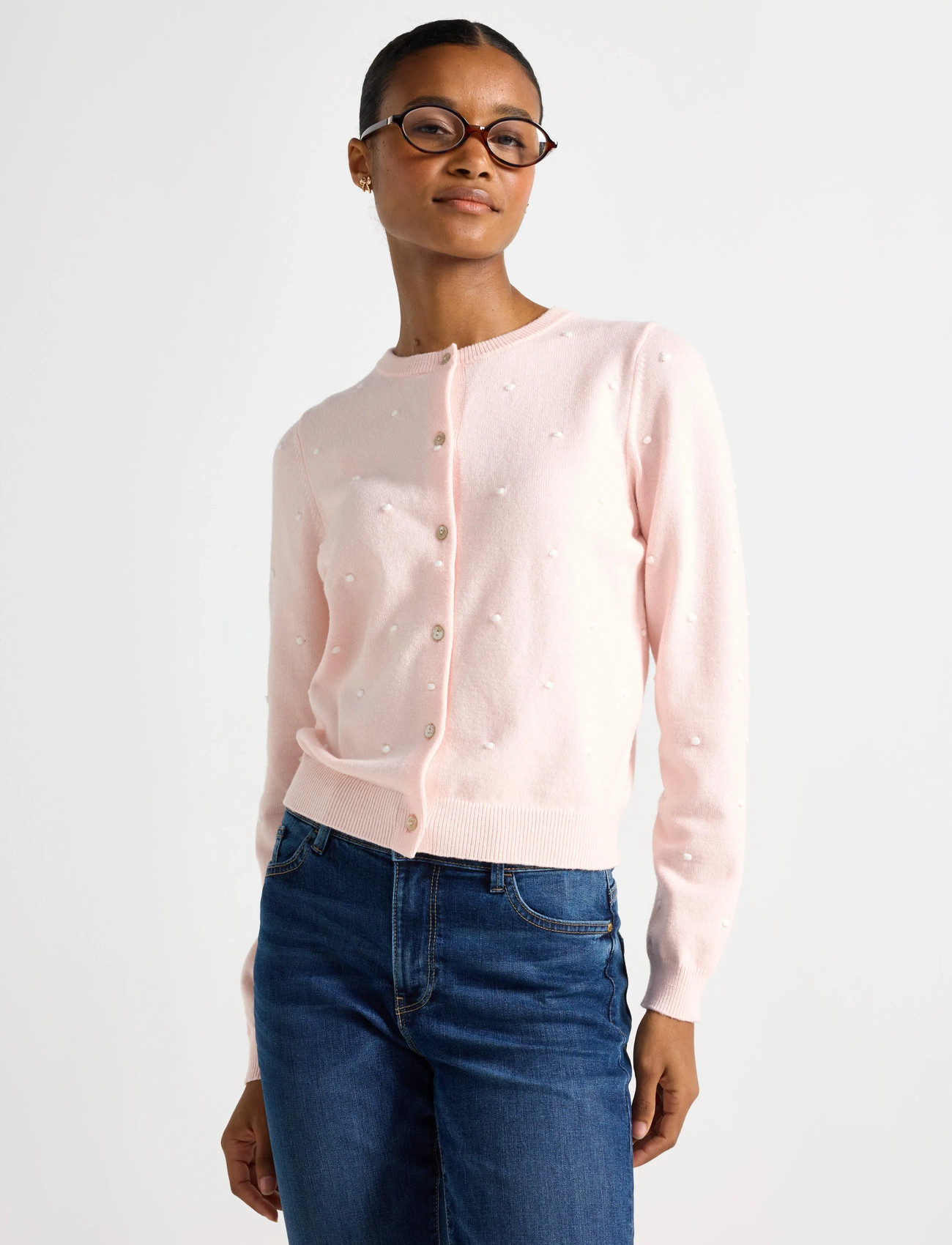 Lindex Cardigan Julesett, XS, Pink, Strik > Cardigans, Dame