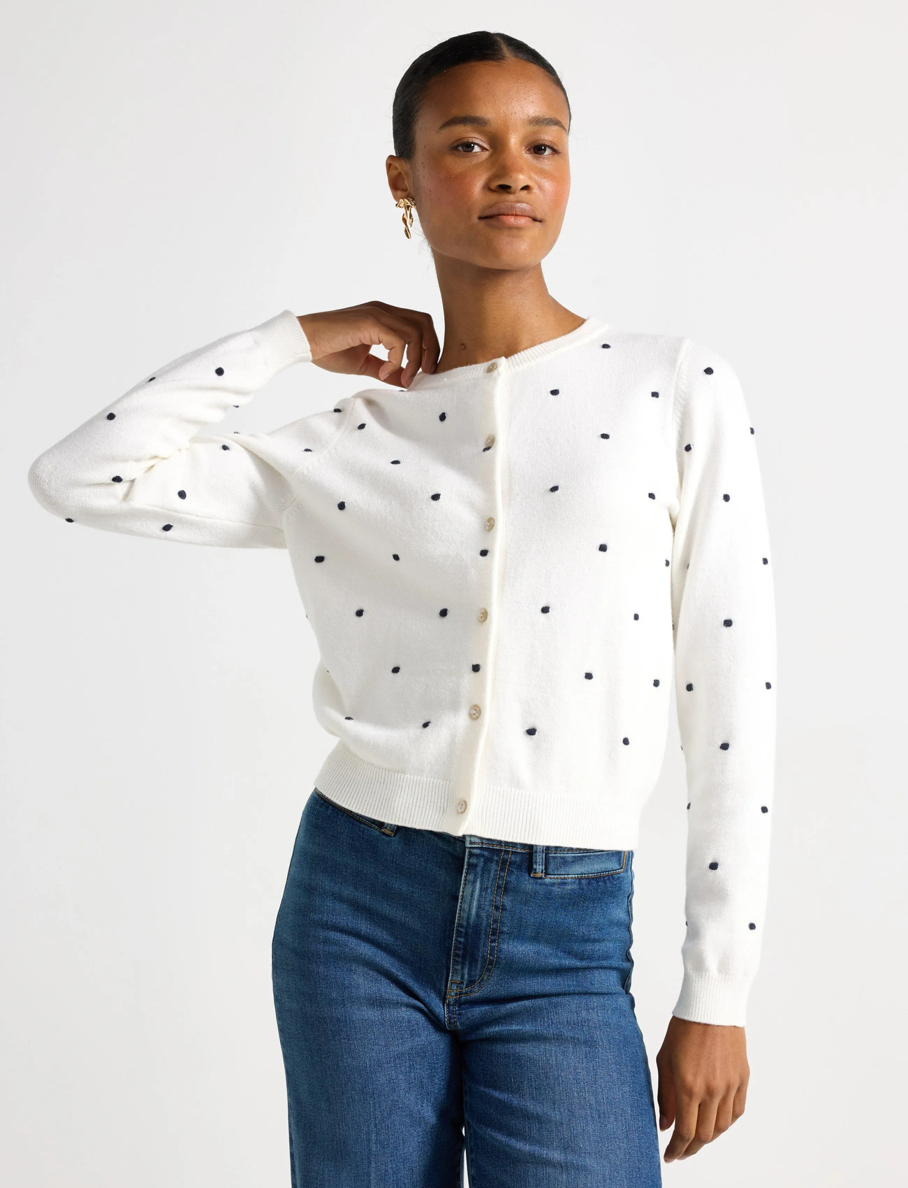 Lindex Cardigan Julesett, S, Cream, Strik > Cardigans, Dame