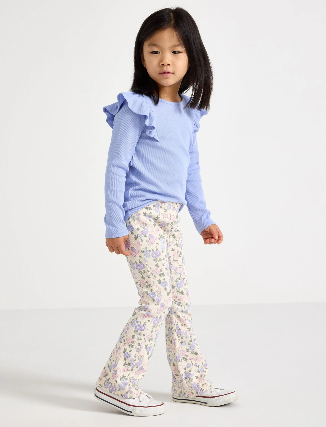 Lindex Flared Ribbed Leggings, 128, Multi/patterned, Underdele > Leggings, Dame