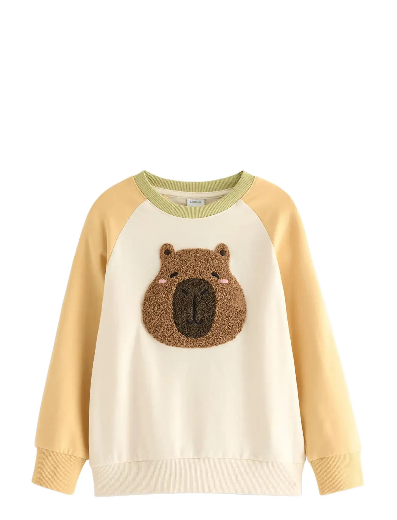LINDEX Sweatshirt Capybara Raglan Cream - 122 - Kinder