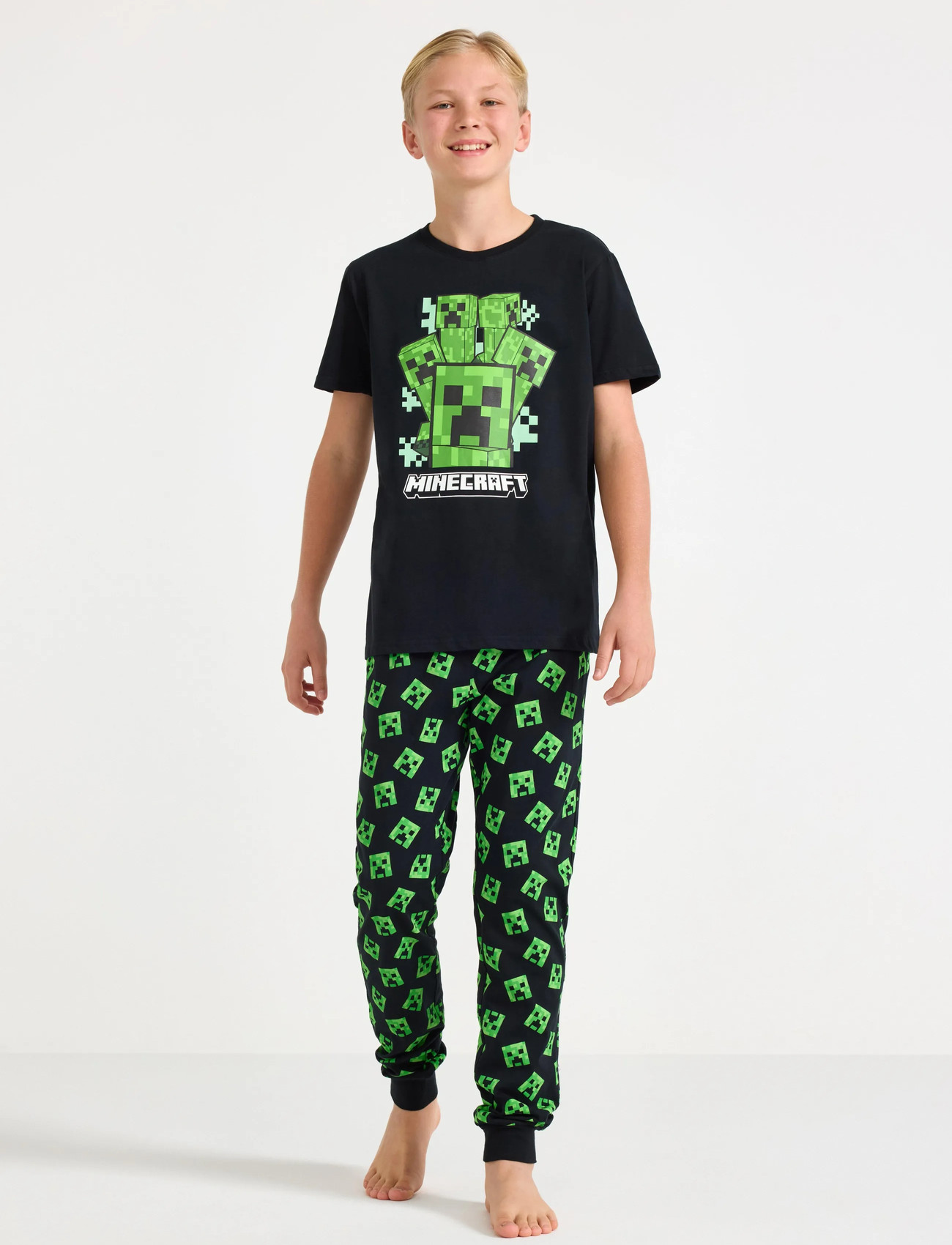 Lindex Pyjamas Set Minecraft, 128, Black, Pyjamas > Pyjamas-Sæt, Børn