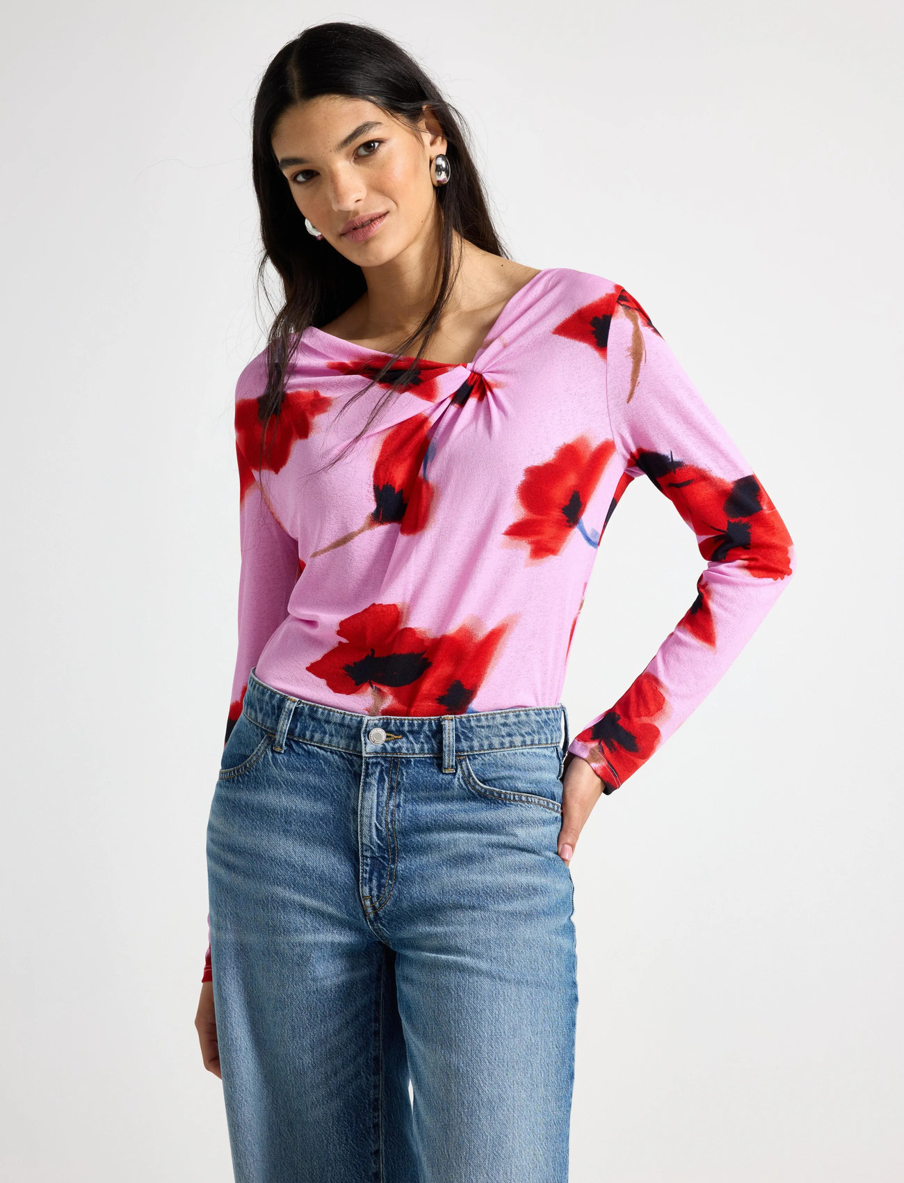Lindex Top Simonetta, XL, Pink, T-Shirts & Toppe > Langærmede, Dame