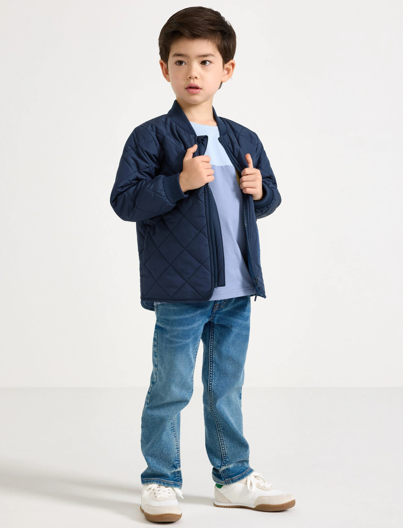 Lindex Quilted Jacket, 128, Blue, Jakker & Frakker > Quiltede Jakker, Børn